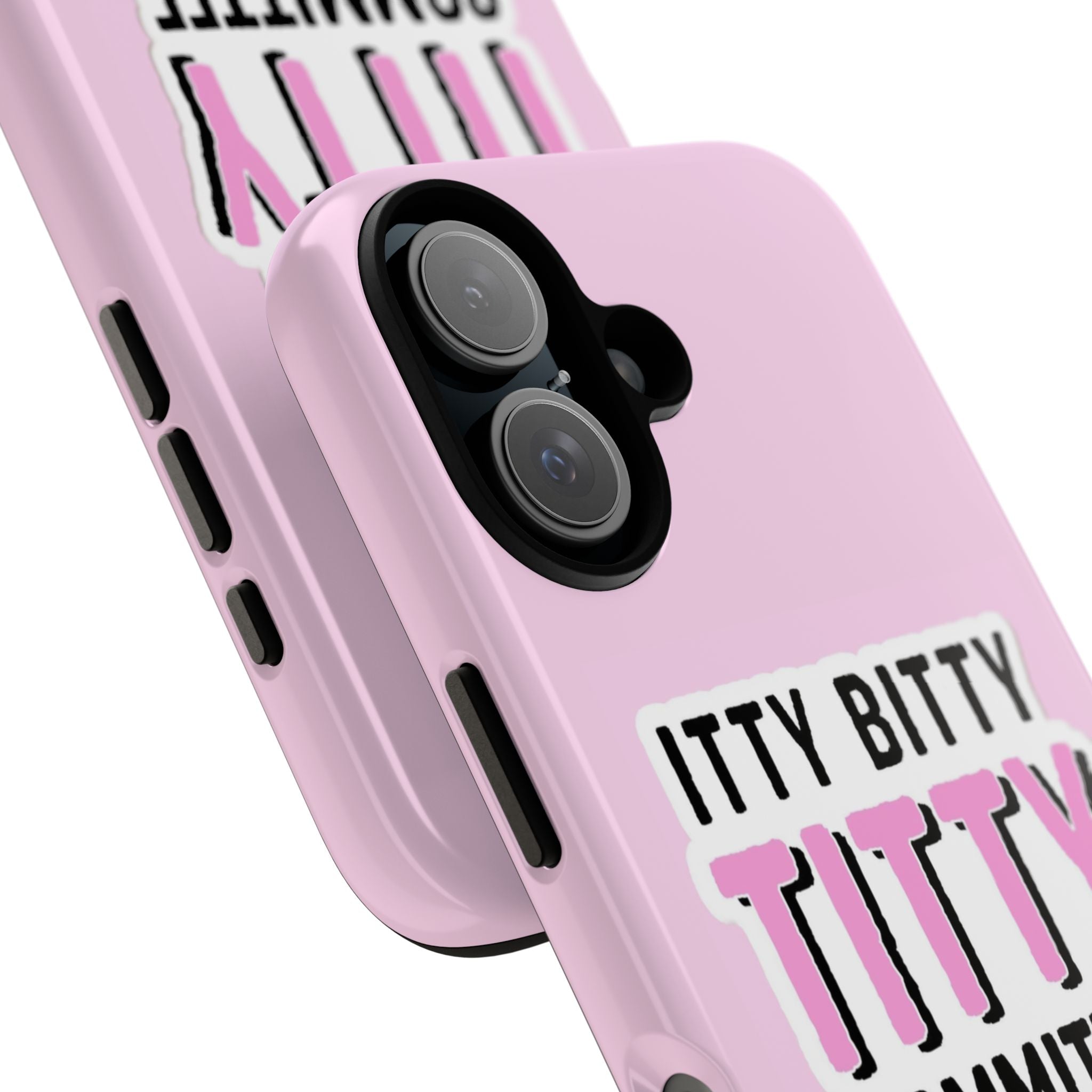 Pink Phone Case with Itty Bitty Titty Committee Design, Funny Phone Cover, Gift for Her, Cute Cellphone Case, Quirky Accessory