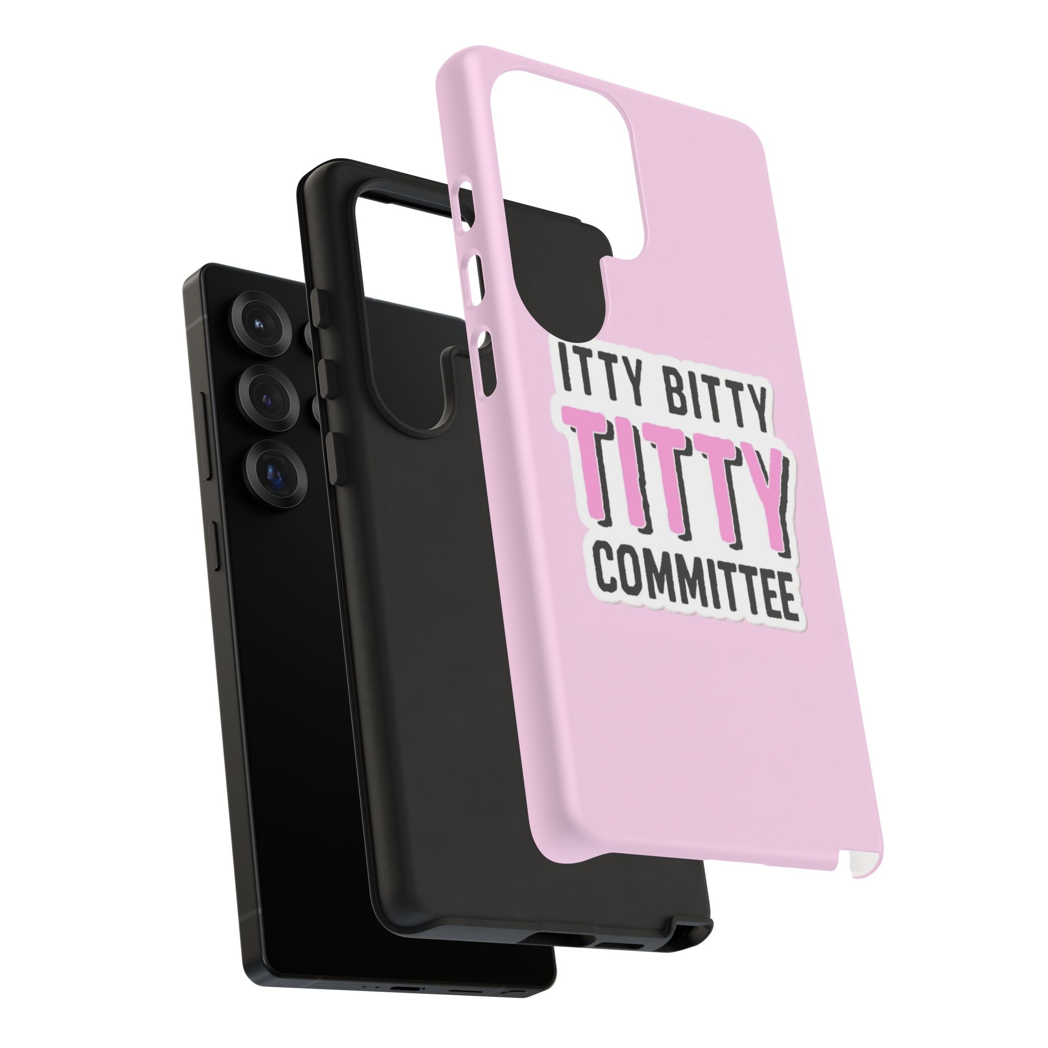 Pink Phone Case with Itty Bitty Titty Committee Design, Funny Phone Cover, Gift for Her, Cute Cellphone Case, Quirky Accessory