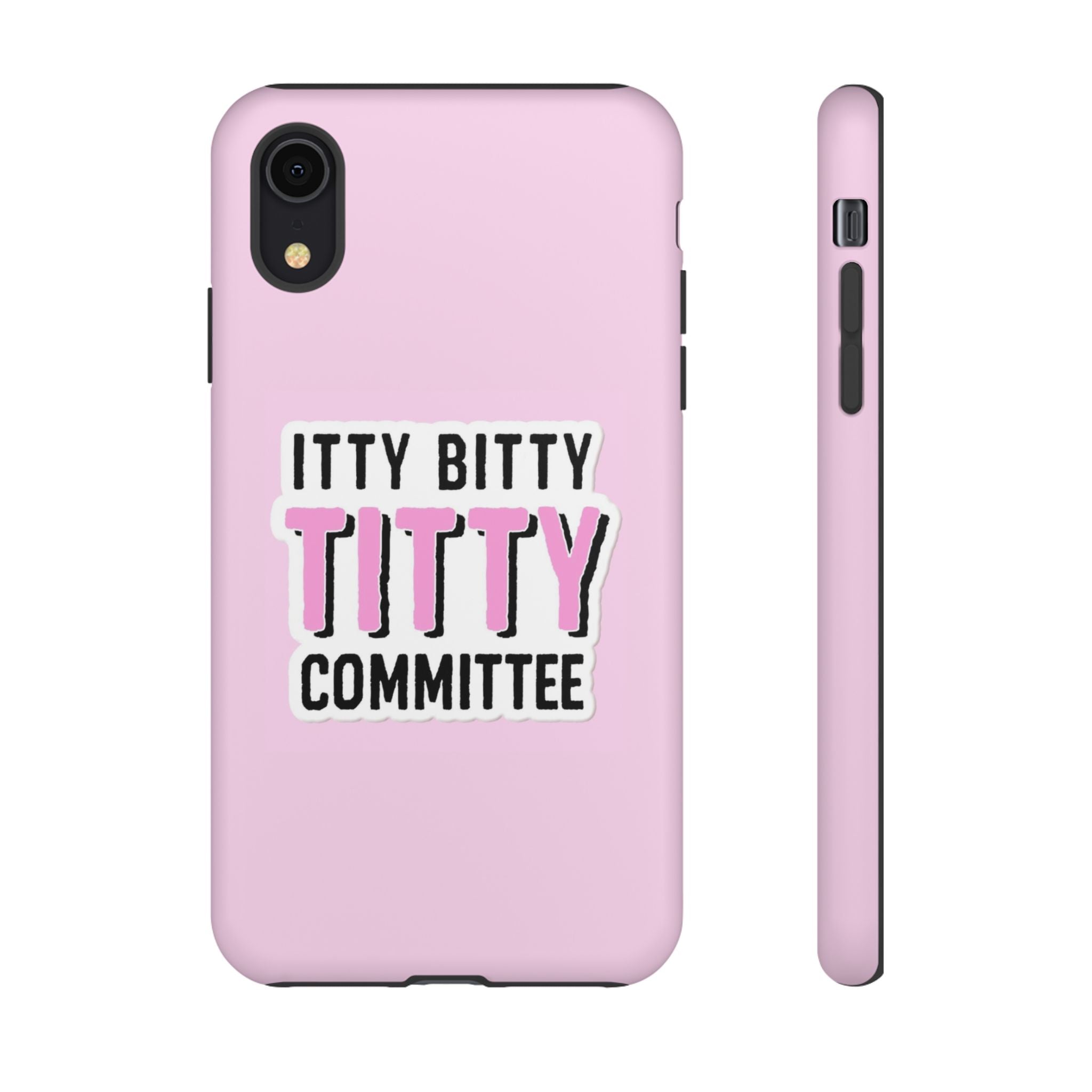Pink Phone Case with Itty Bitty Titty Committee Design, Funny Phone Cover, Gift for Her, Cute Cellphone Case, Quirky Accessory