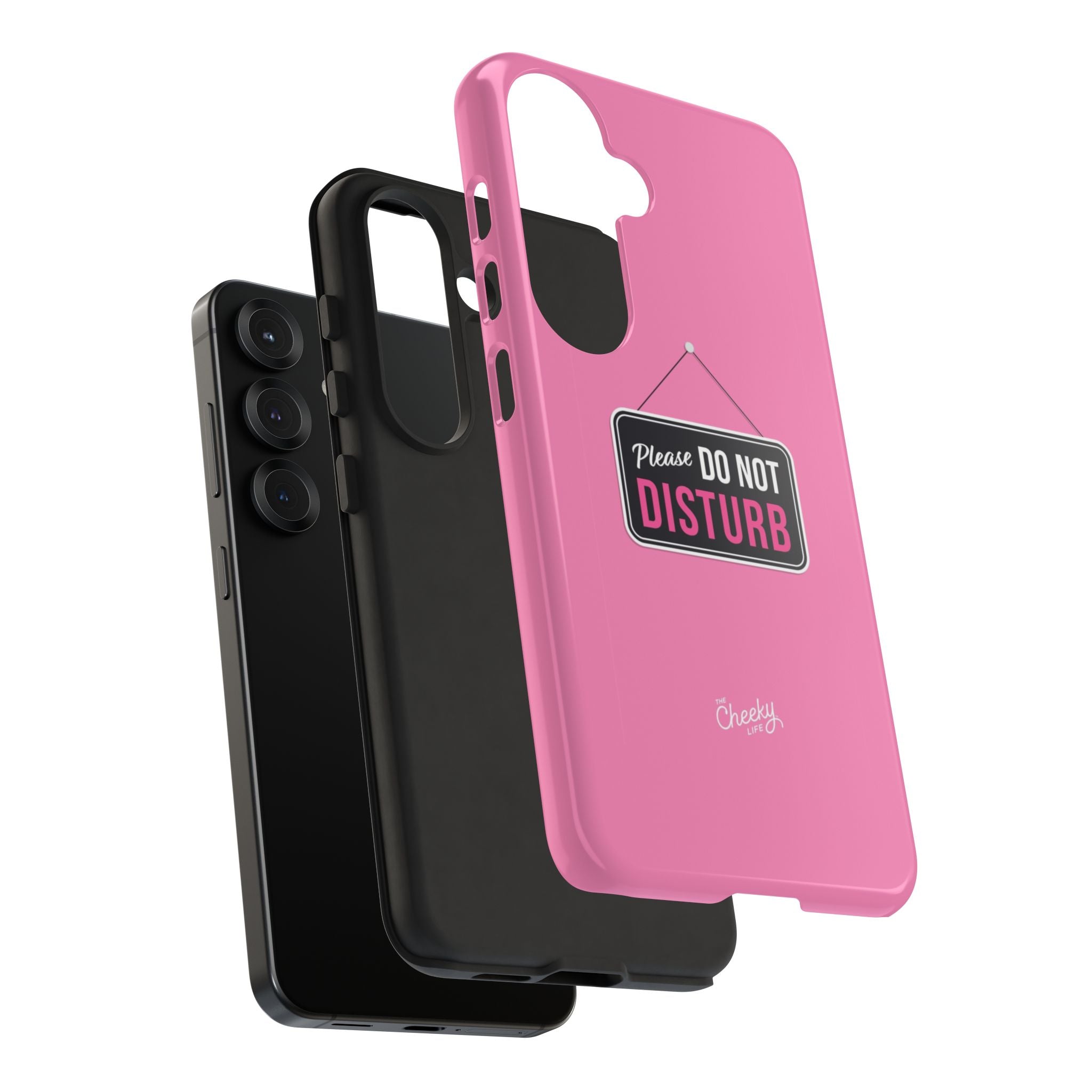Do Not Disturb Phone Case, Cute Tough Case, Gift for Her, Motivational Tech Accessory, Pink Phone Cover with Attitude