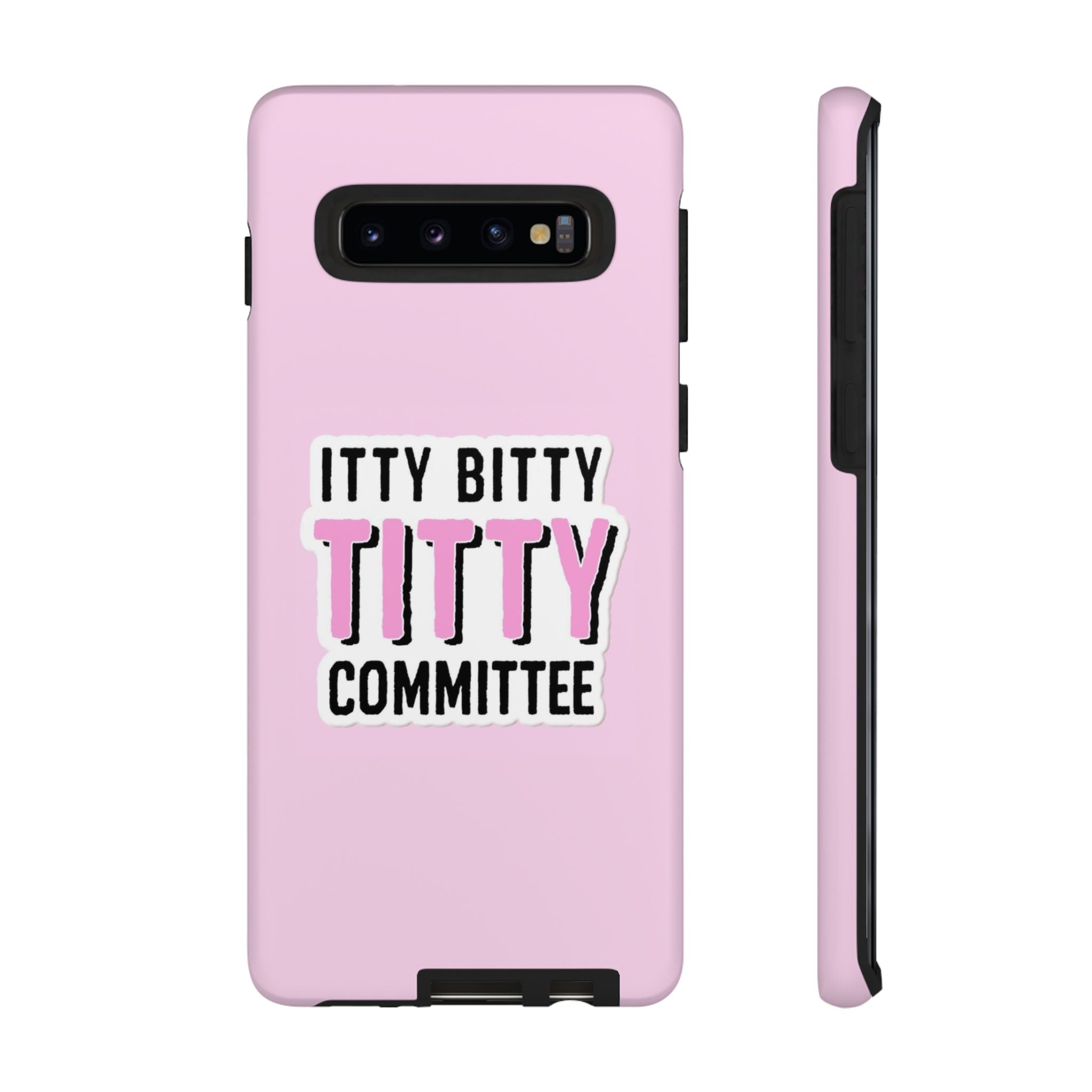 Pink Phone Case with Itty Bitty Titty Committee Design, Funny Phone Cover, Gift for Her, Cute Cellphone Case, Quirky Accessory