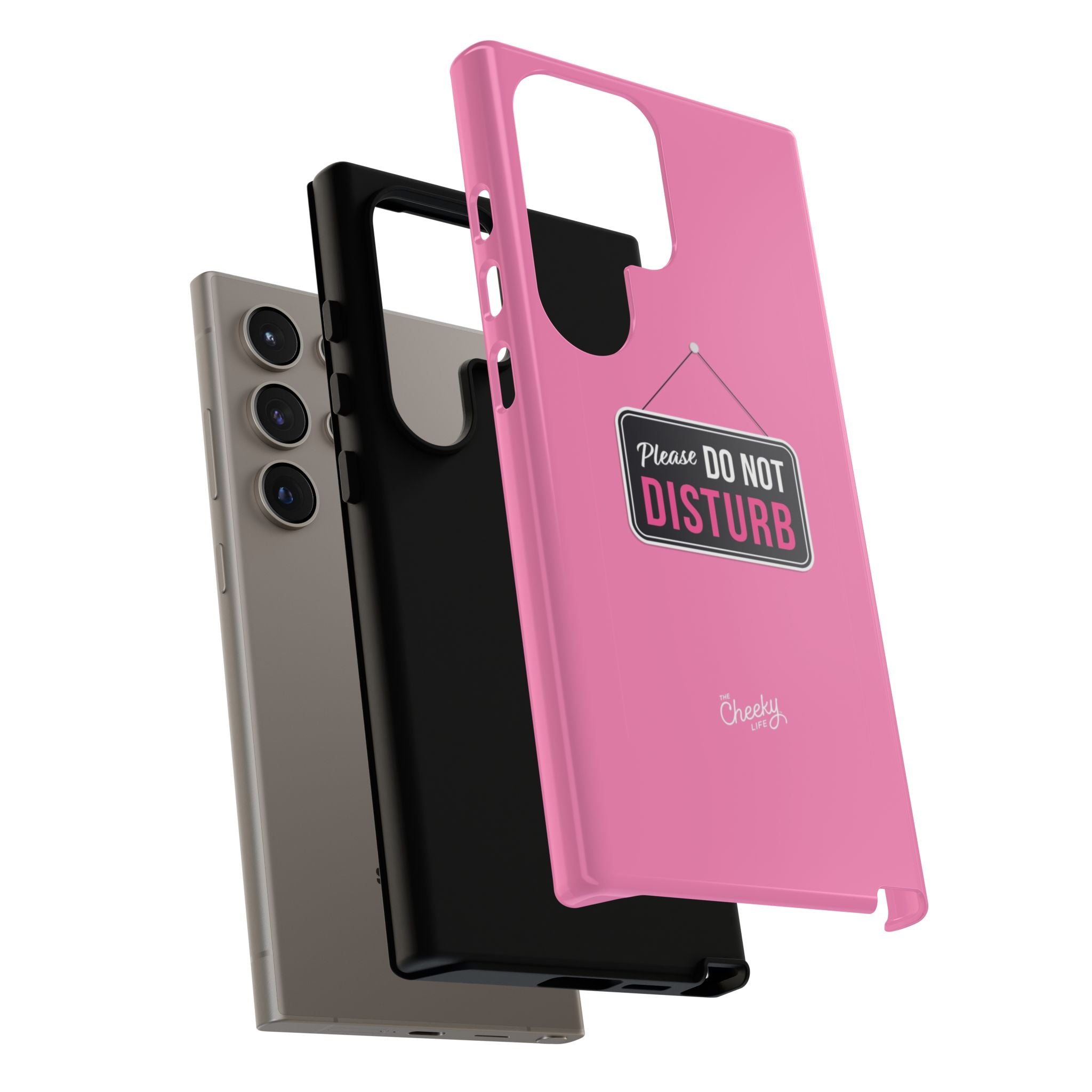 Do Not Disturb Phone Case, Cute Tough Case, Gift for Her, Motivational Tech Accessory, Pink Phone Cover with Attitude