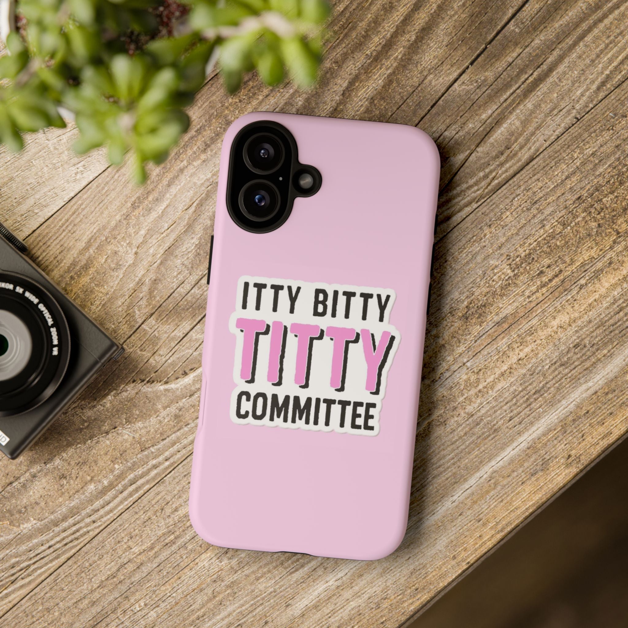 Pink Phone Case with Itty Bitty Titty Committee Design, Funny Phone Cover, Gift for Her, Cute Cellphone Case, Quirky Accessory