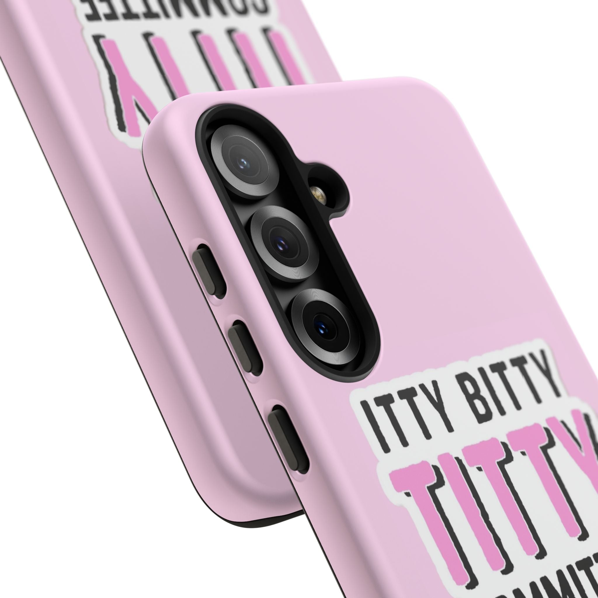 Pink Phone Case with Itty Bitty Titty Committee Design, Funny Phone Cover, Gift for Her, Cute Cellphone Case, Quirky Accessory
