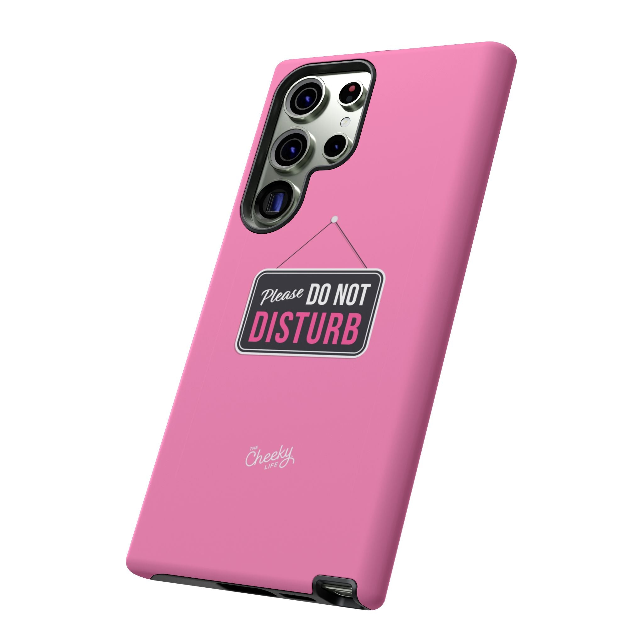 Do Not Disturb Phone Case, Cute Tough Case, Gift for Her, Motivational Tech Accessory, Pink Phone Cover with Attitude