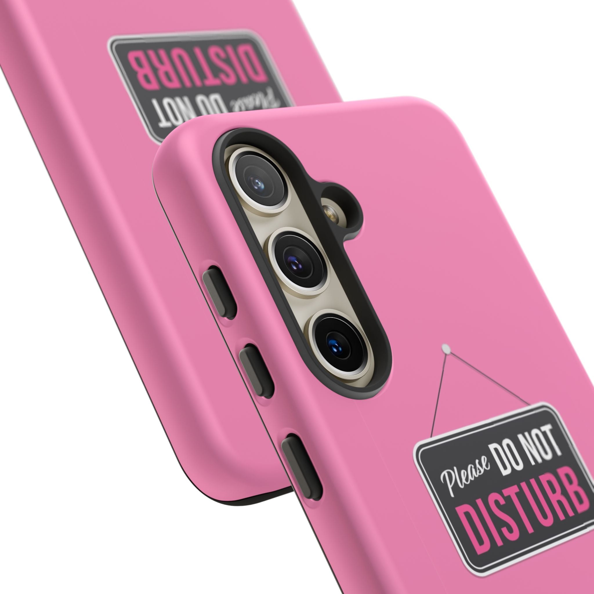 Do Not Disturb Phone Case, Cute Tough Case, Gift for Her, Motivational Tech Accessory, Pink Phone Cover with Attitude