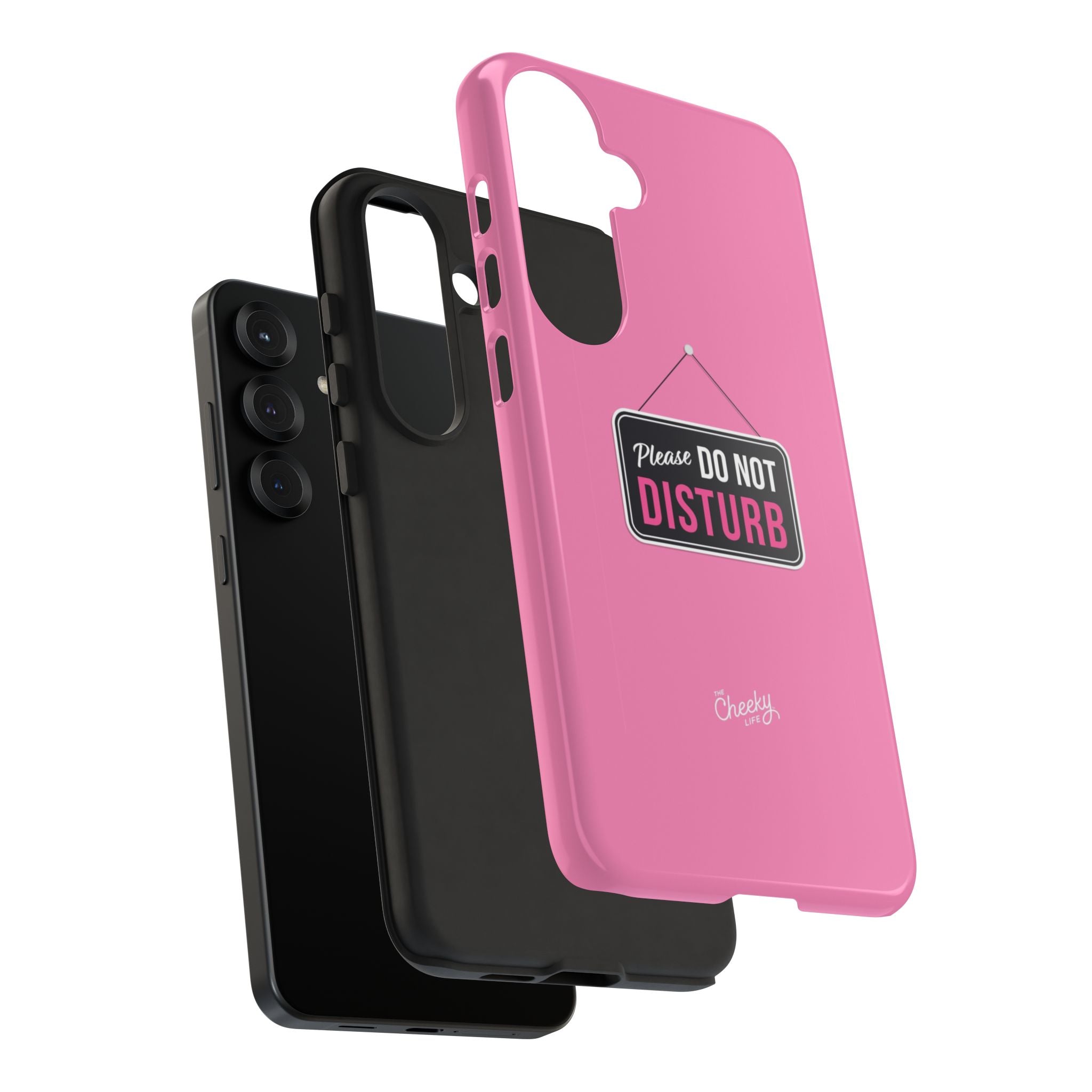 Do Not Disturb Phone Case, Cute Tough Case, Gift for Her, Motivational Tech Accessory, Pink Phone Cover with Attitude