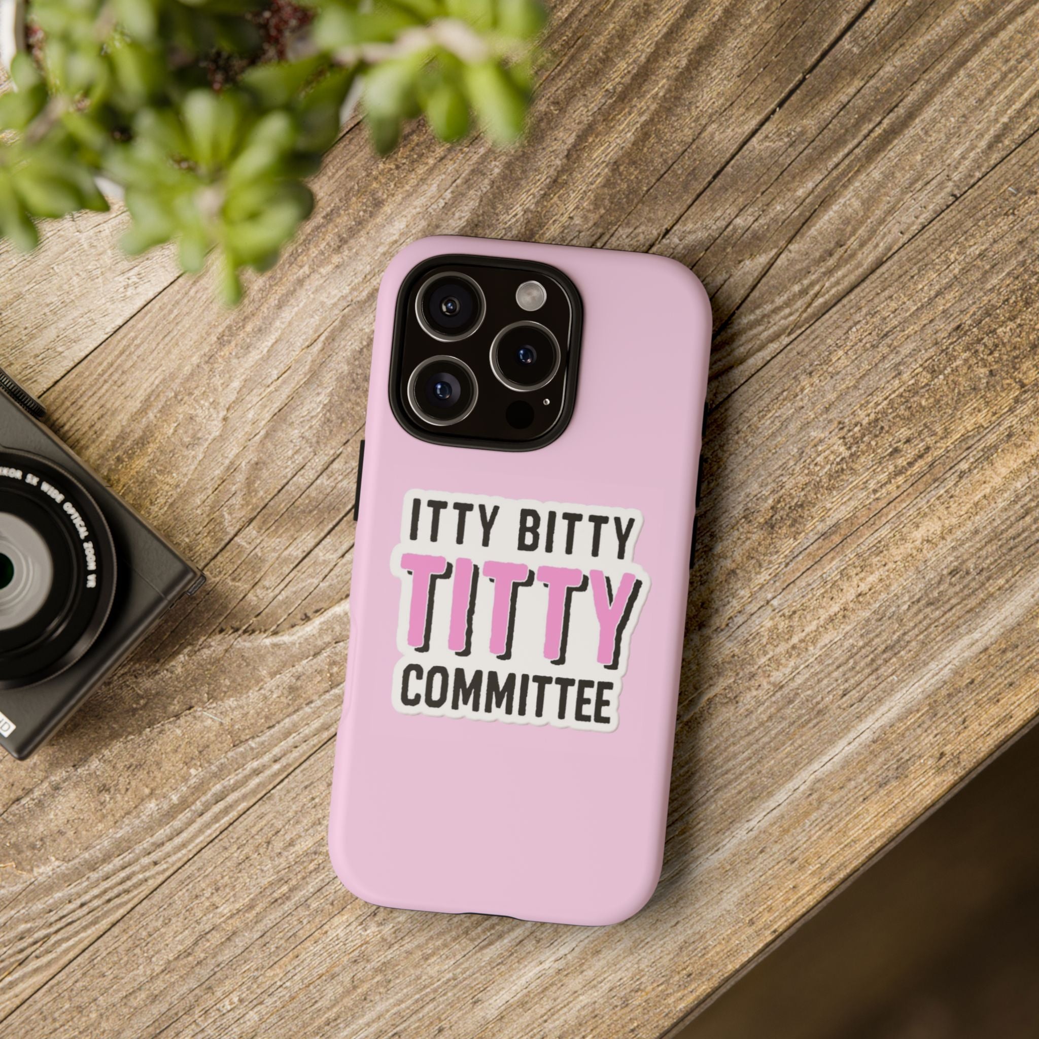 Pink Phone Case with Itty Bitty Titty Committee Design, Funny Phone Cover, Gift for Her, Cute Cellphone Case, Quirky Accessory