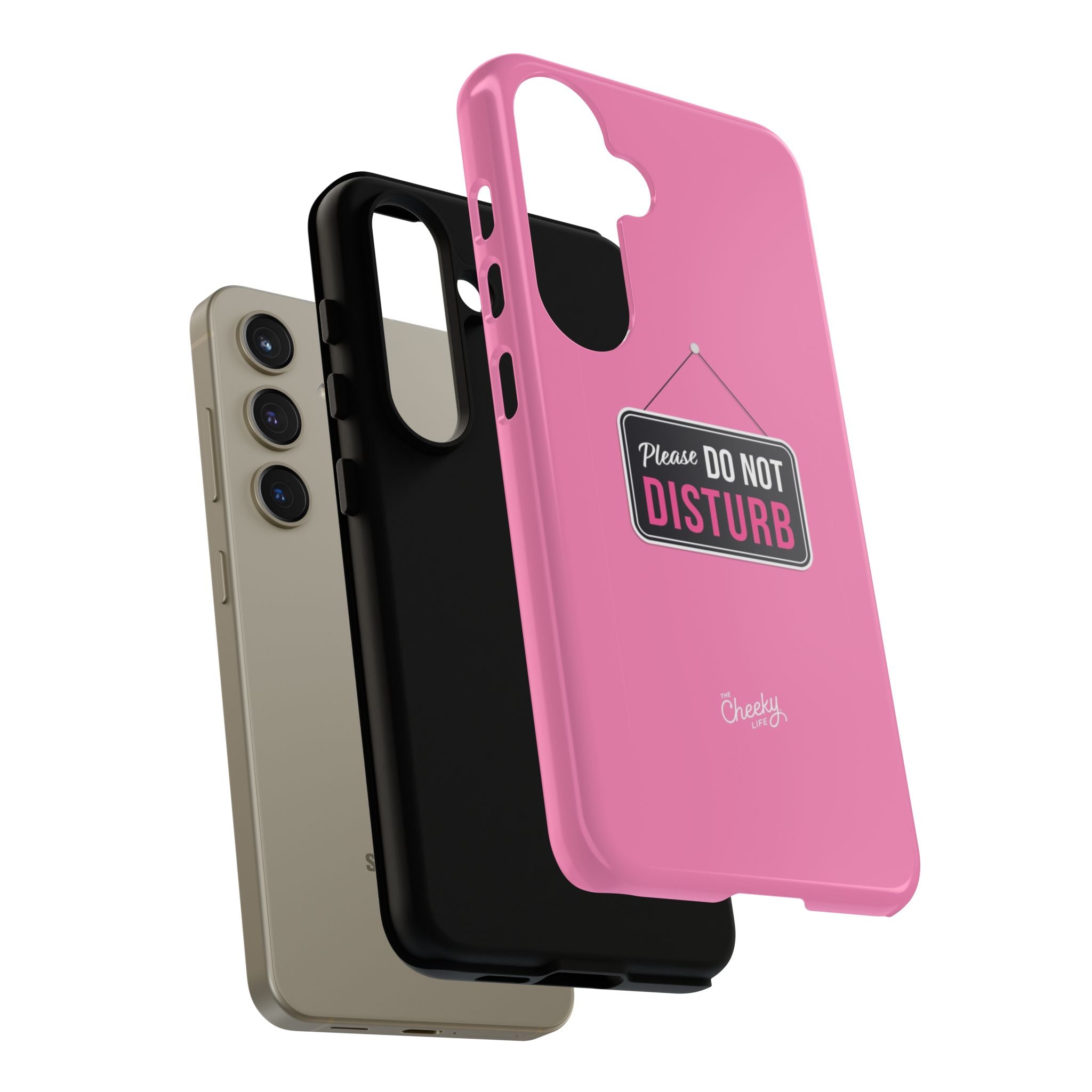 Do Not Disturb Phone Case, Cute Tough Case, Gift for Her, Motivational Tech Accessory, Pink Phone Cover with Attitude