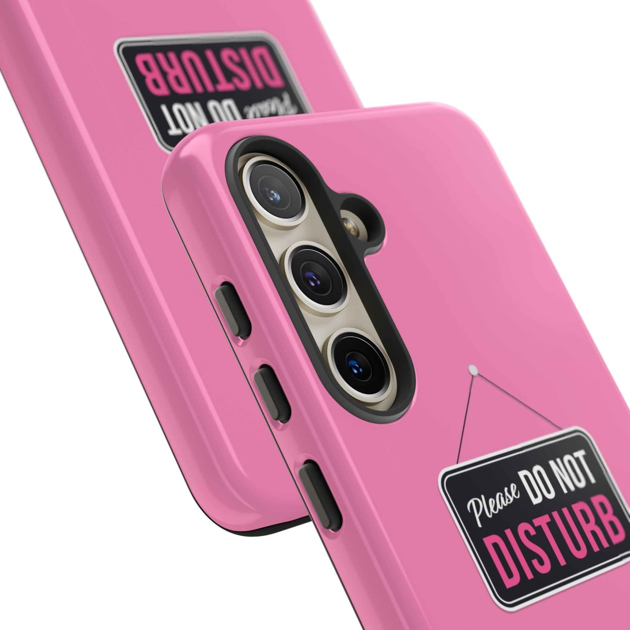 Do Not Disturb Phone Case, Cute Tough Case, Gift for Her, Motivational Tech Accessory, Pink Phone Cover with Attitude