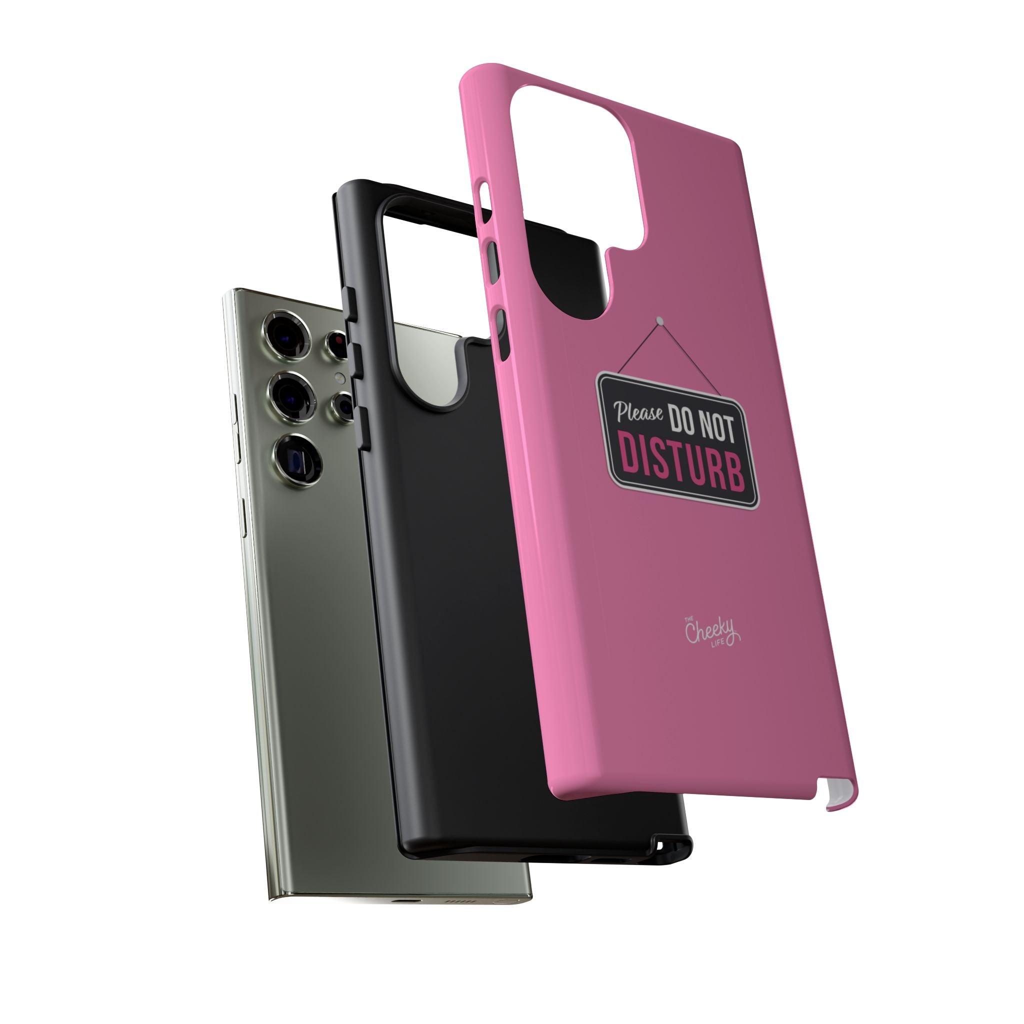 Do Not Disturb Phone Case, Cute Tough Case, Gift for Her, Motivational Tech Accessory, Pink Phone Cover with Attitude
