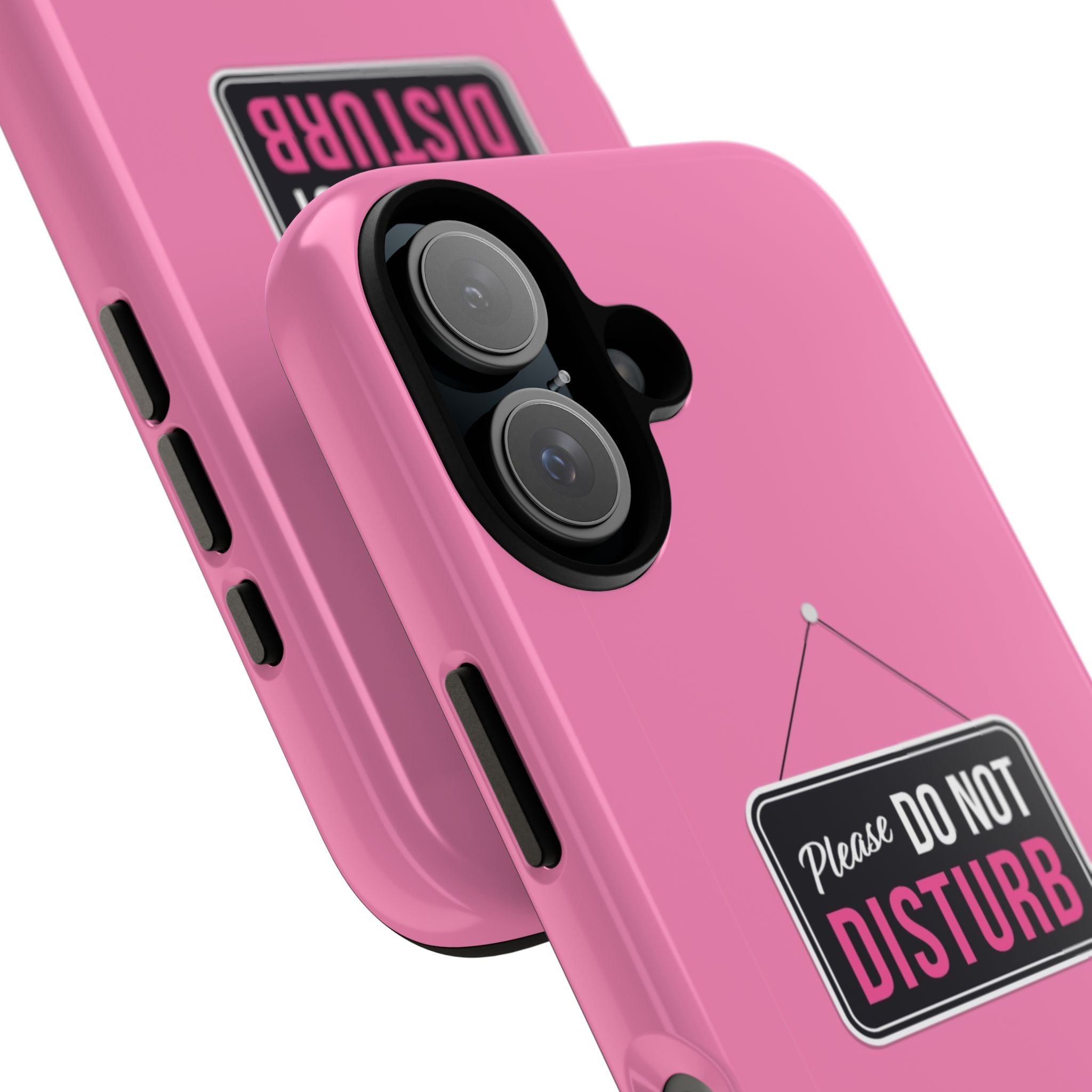 Do Not Disturb Phone Case, Cute Tough Case, Gift for Her, Motivational Tech Accessory, Pink Phone Cover with Attitude
