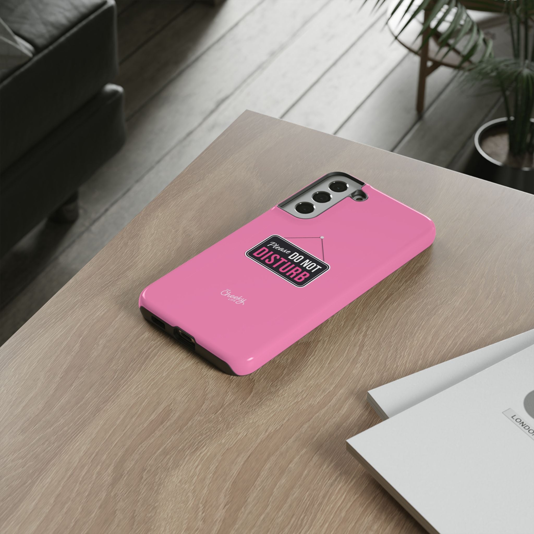 Do Not Disturb Phone Case, Cute Tough Case, Gift for Her, Motivational Tech Accessory, Pink Phone Cover with Attitude