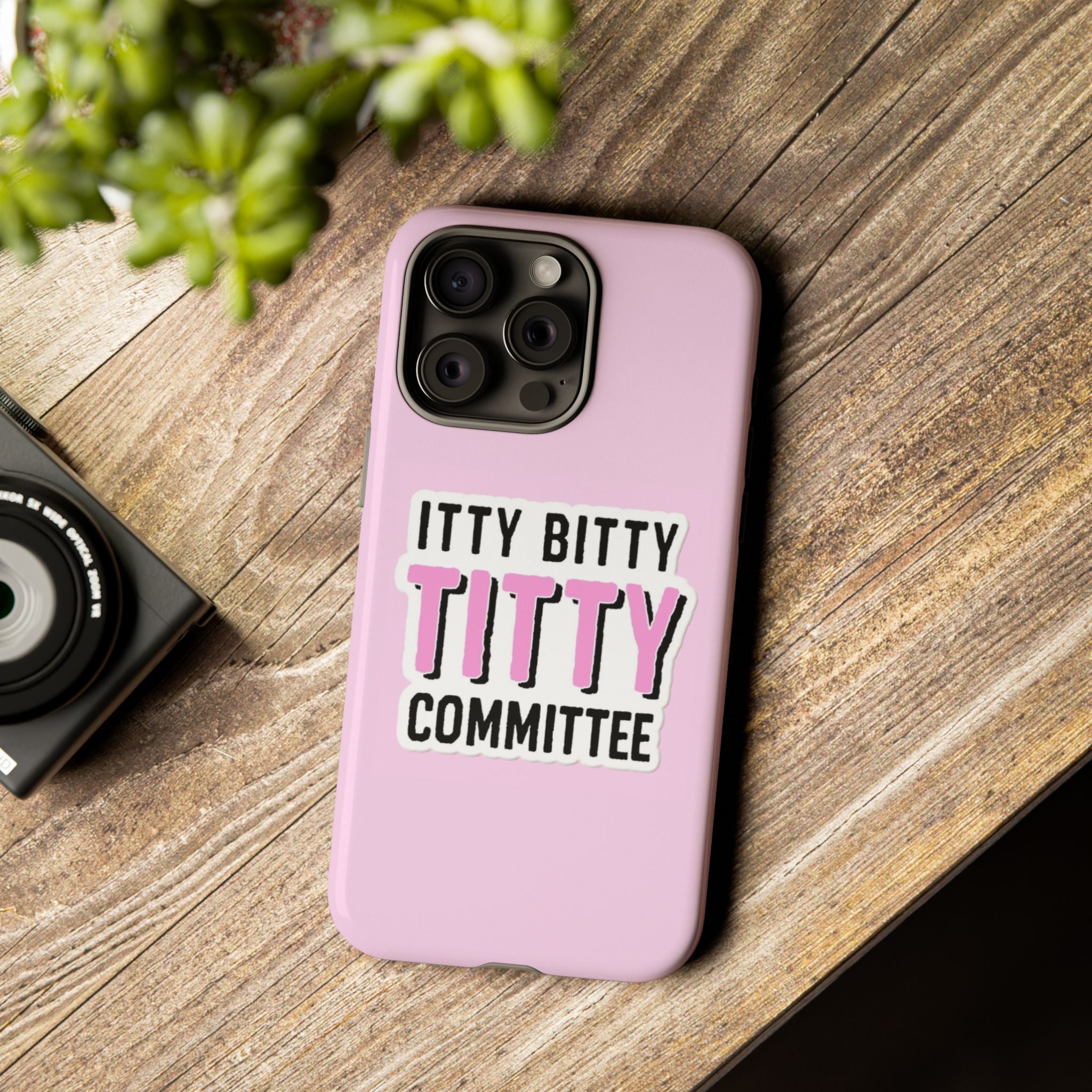 Pink Phone Case with Itty Bitty Titty Committee Design, Funny Phone Cover, Gift for Her, Cute Cellphone Case, Quirky Accessory