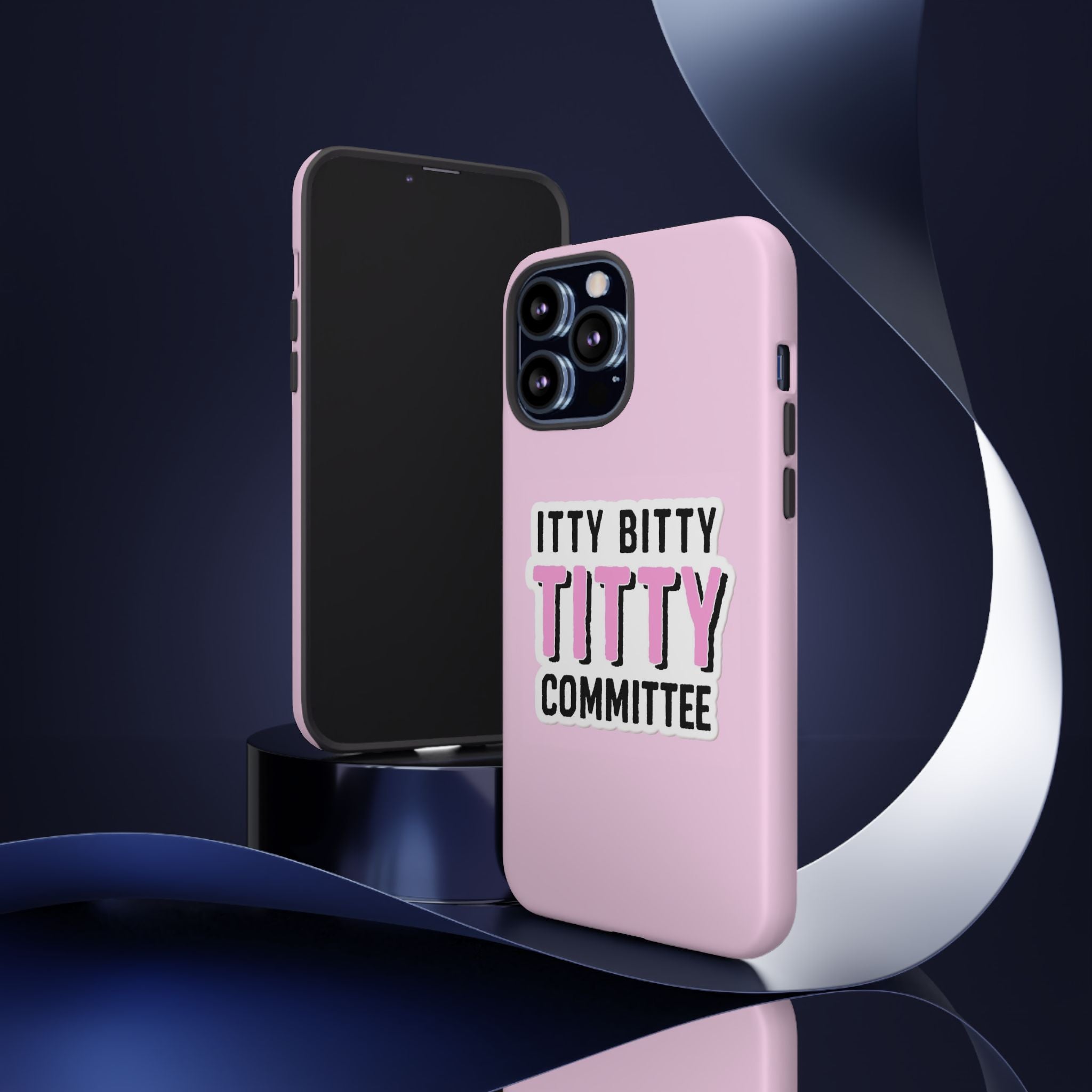 Pink Phone Case with Itty Bitty Titty Committee Design, Funny Phone Cover, Gift for Her, Cute Cellphone Case, Quirky Accessory