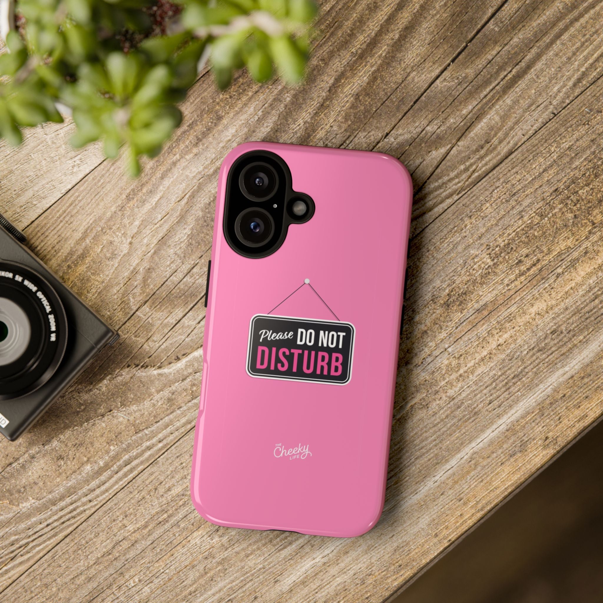 Do Not Disturb Phone Case, Cute Tough Case, Gift for Her, Motivational Tech Accessory, Pink Phone Cover with Attitude