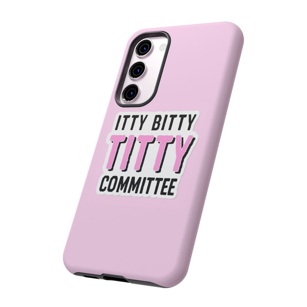 Pink Phone Case with Itty Bitty Titty Committee Design, Funny Phone Cover, Gift for Her, Cute Cellphone Case, Quirky Accessory