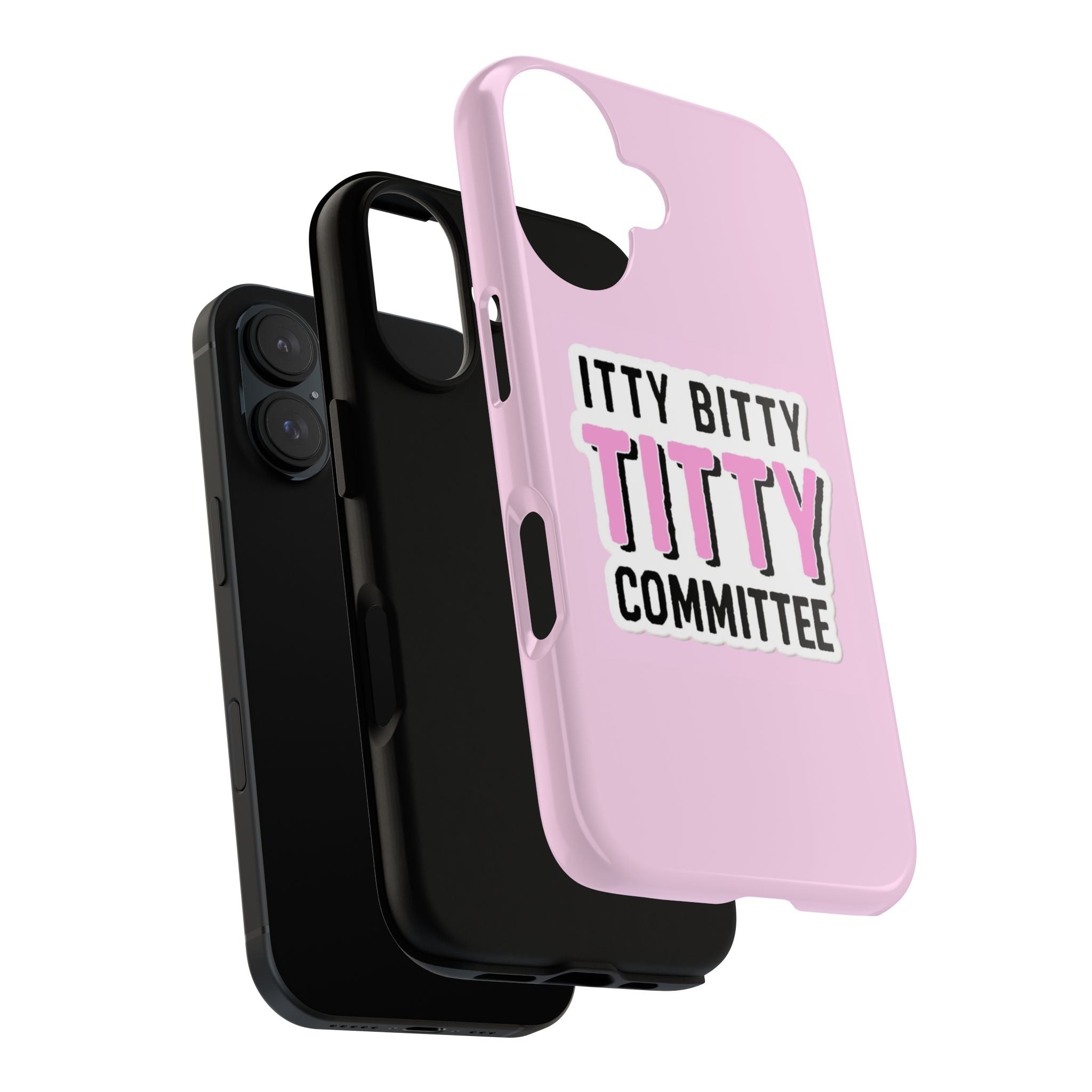 Pink Phone Case with Itty Bitty Titty Committee Design, Funny Phone Cover, Gift for Her, Cute Cellphone Case, Quirky Accessory