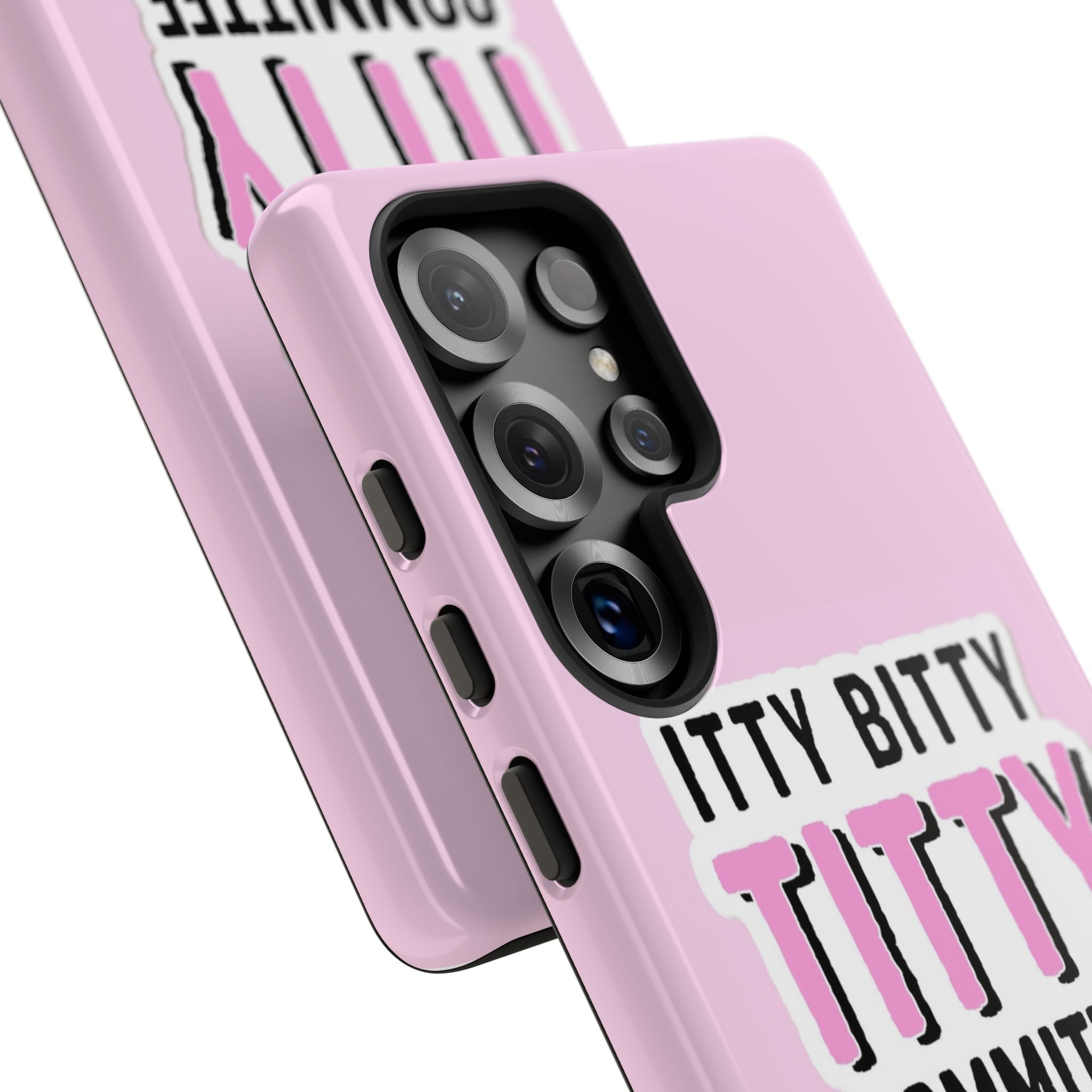 Pink Phone Case with Itty Bitty Titty Committee Design, Funny Phone Cover, Gift for Her, Cute Cellphone Case, Quirky Accessory