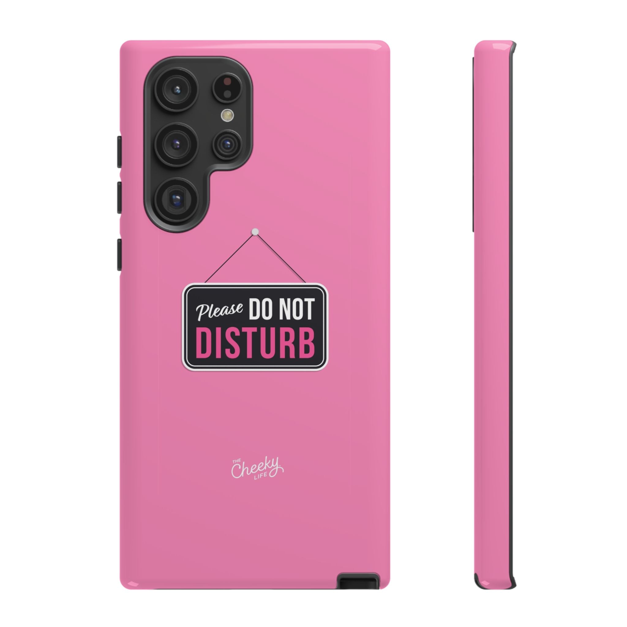 Do Not Disturb Phone Case, Cute Tough Case, Gift for Her, Motivational Tech Accessory, Pink Phone Cover with Attitude