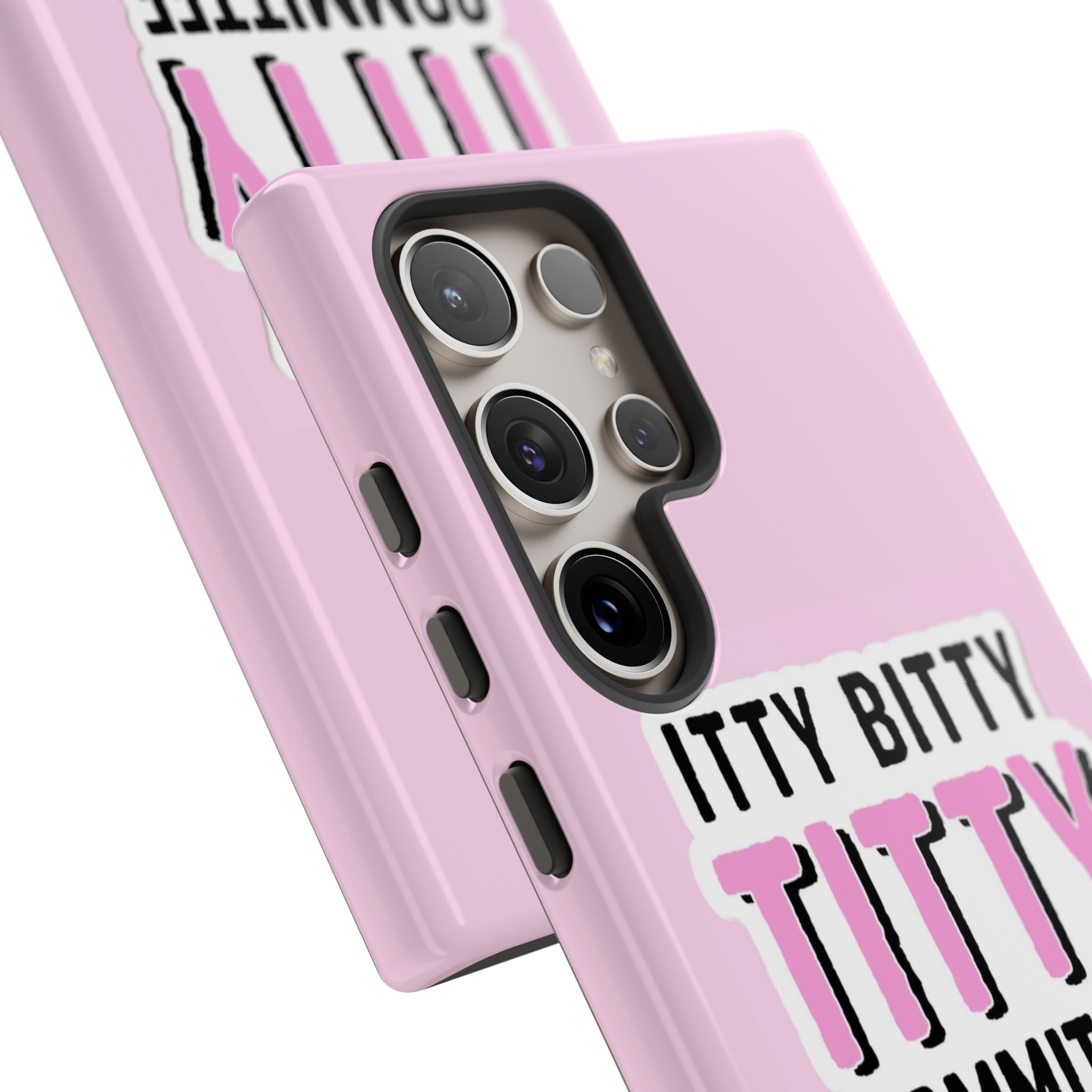 Pink Phone Case with Itty Bitty Titty Committee Design, Funny Phone Cover, Gift for Her, Cute Cellphone Case, Quirky Accessory