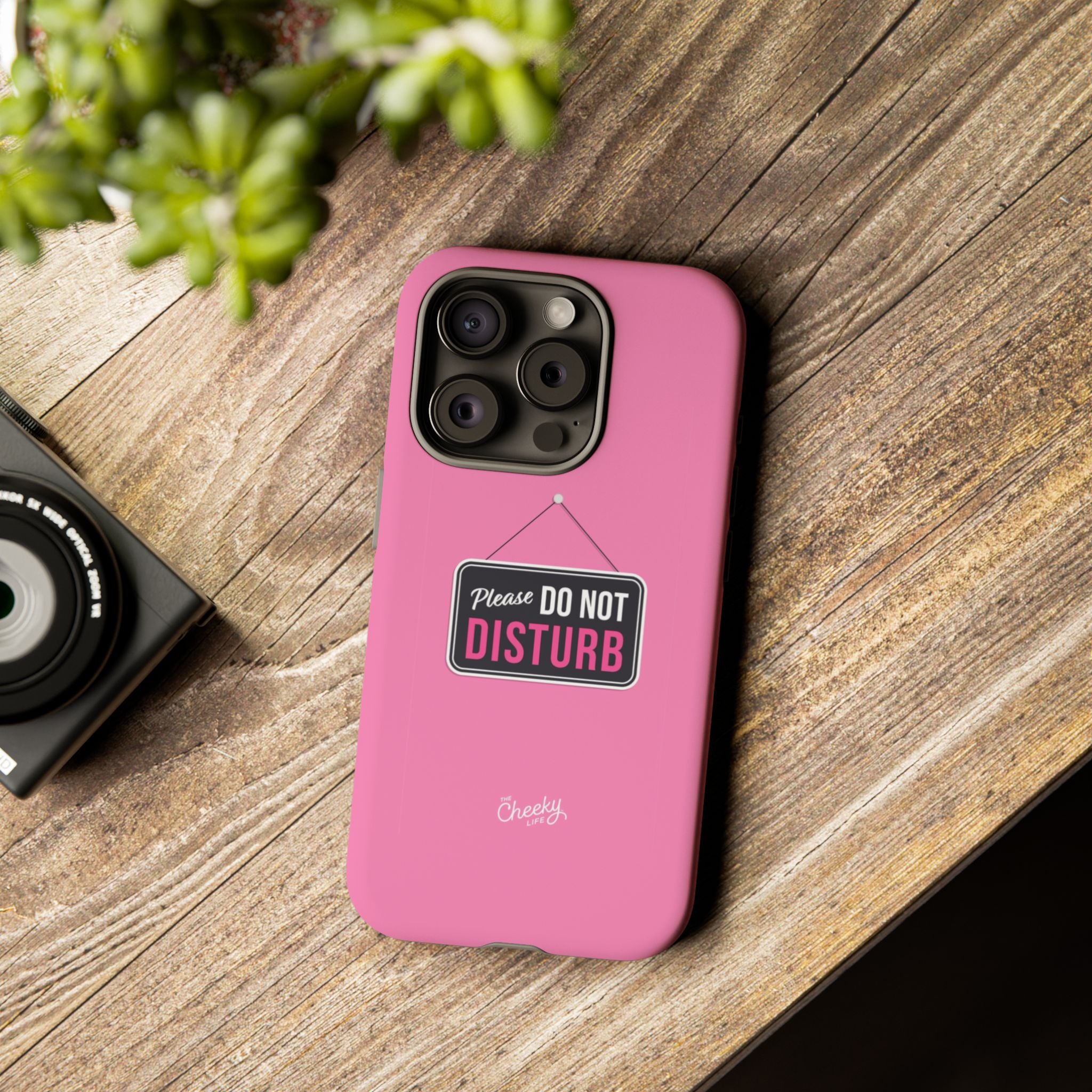 Do Not Disturb Phone Case, Cute Tough Case, Gift for Her, Motivational Tech Accessory, Pink Phone Cover with Attitude