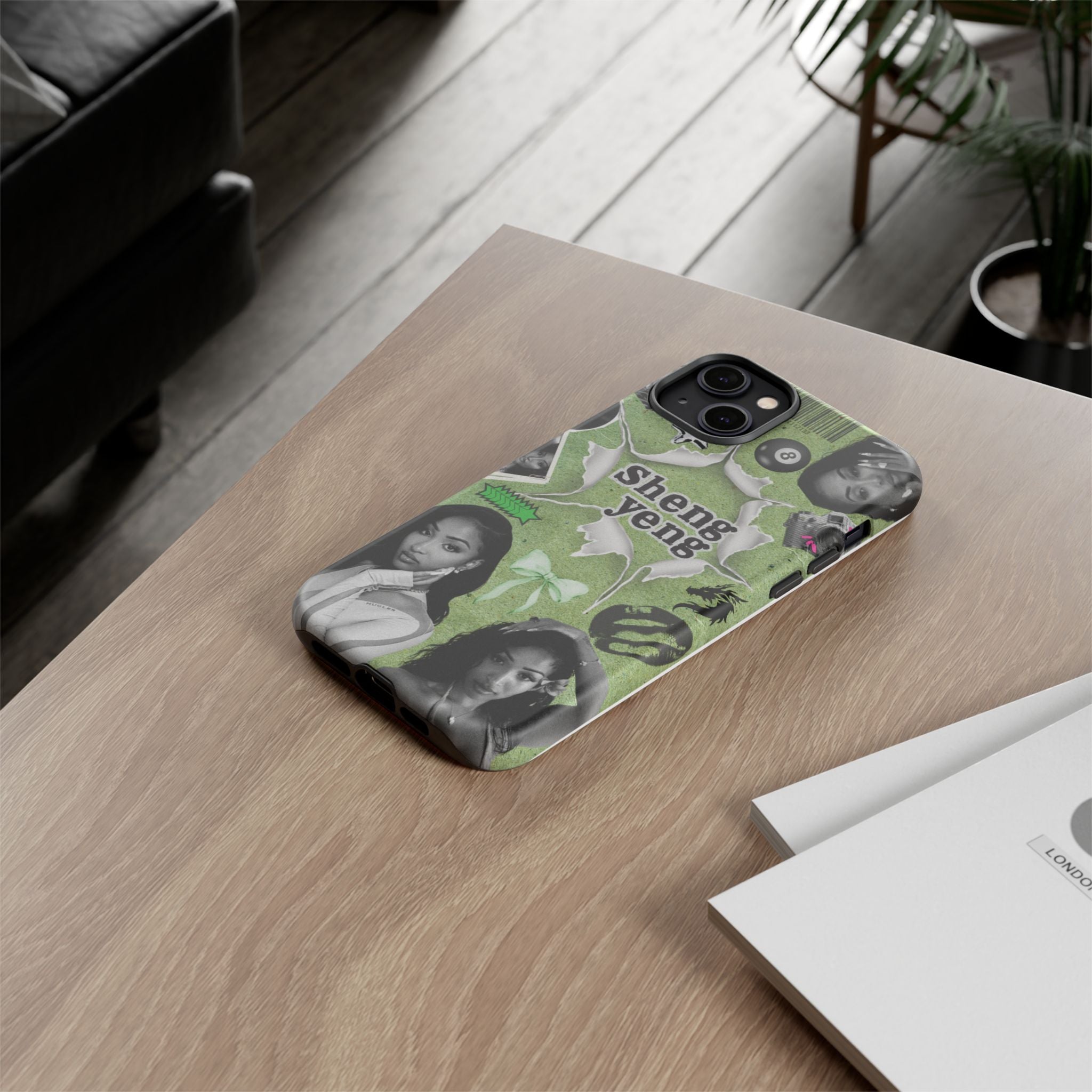 Trendy Phone Case with Unique Black and Green Design, Artistic Phone Cover, Customizable Phone Shell, Vintage Style Case, Gift for [...]