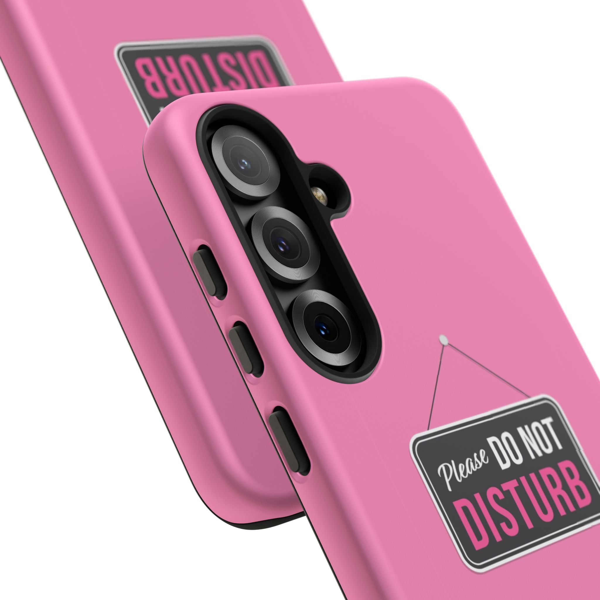 Do Not Disturb Phone Case, Cute Tough Case, Gift for Her, Motivational Tech Accessory, Pink Phone Cover with Attitude