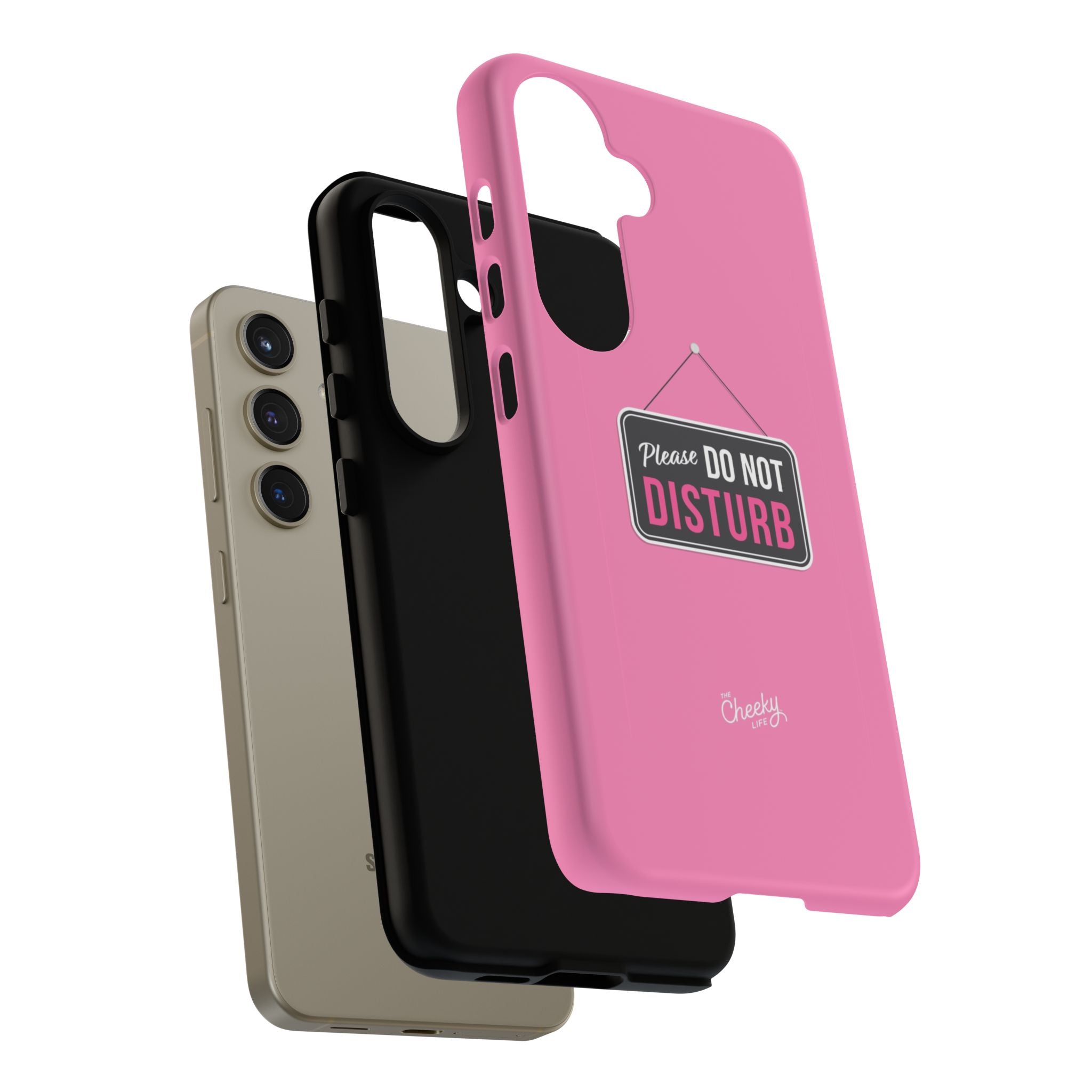 Do Not Disturb Phone Case, Cute Tough Case, Gift for Her, Motivational Tech Accessory, Pink Phone Cover with Attitude