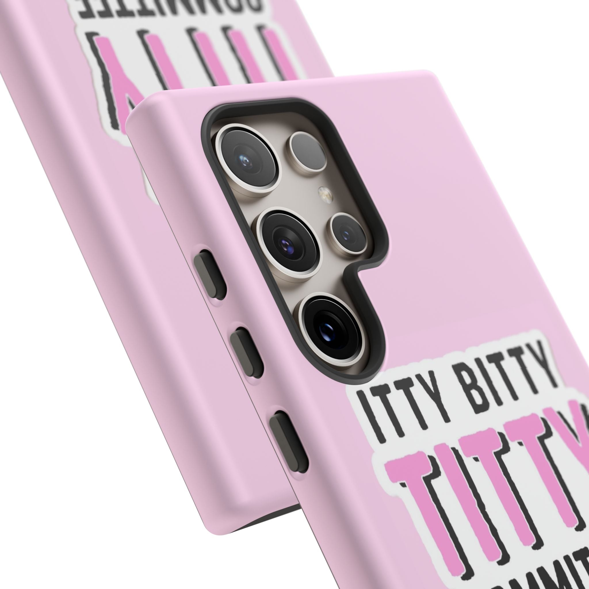 Pink Phone Case with Itty Bitty Titty Committee Design, Funny Phone Cover, Gift for Her, Cute Cellphone Case, Quirky Accessory