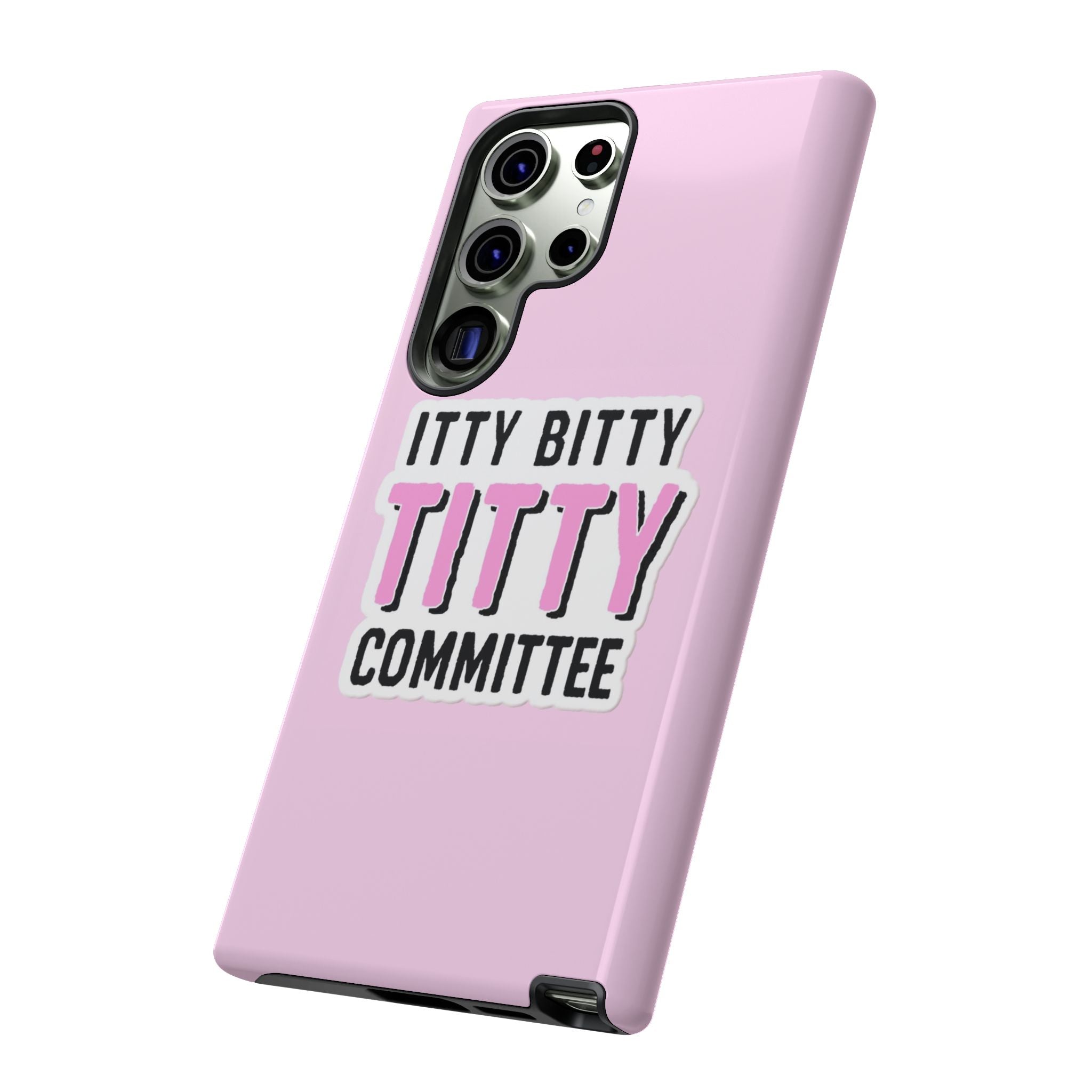 Pink Phone Case with Itty Bitty Titty Committee Design, Funny Phone Cover, Gift for Her, Cute Cellphone Case, Quirky Accessory