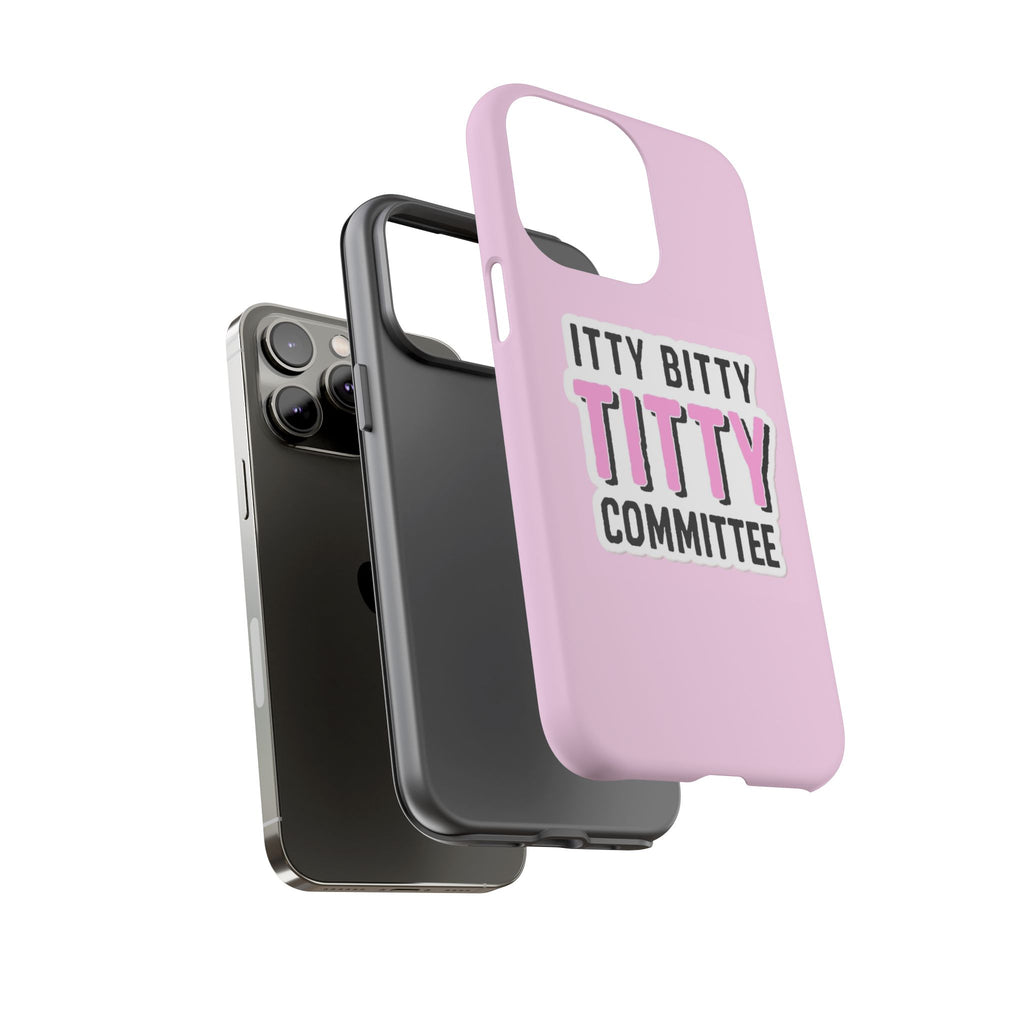 Pink Phone Case with Itty Bitty Titty Committee Design, Funny Phone Cover, Gift for Her, Cute Cellphone Case, Quirky Accessory