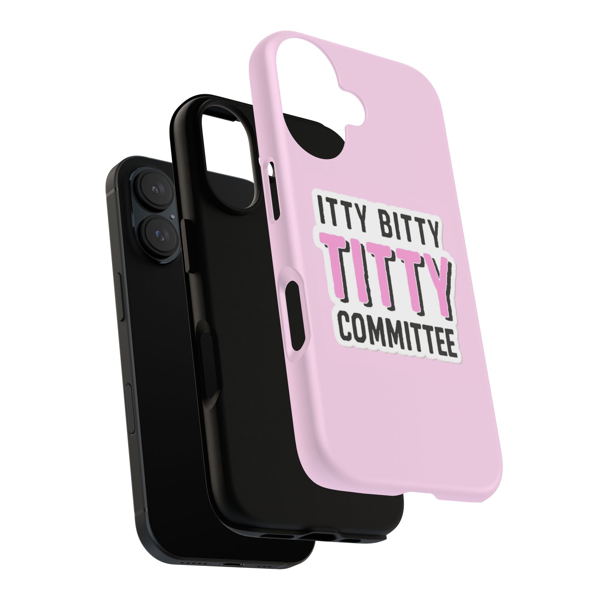 Pink Phone Case with Itty Bitty Titty Committee Design, Funny Phone Cover, Gift for Her, Cute Cellphone Case, Quirky Accessory