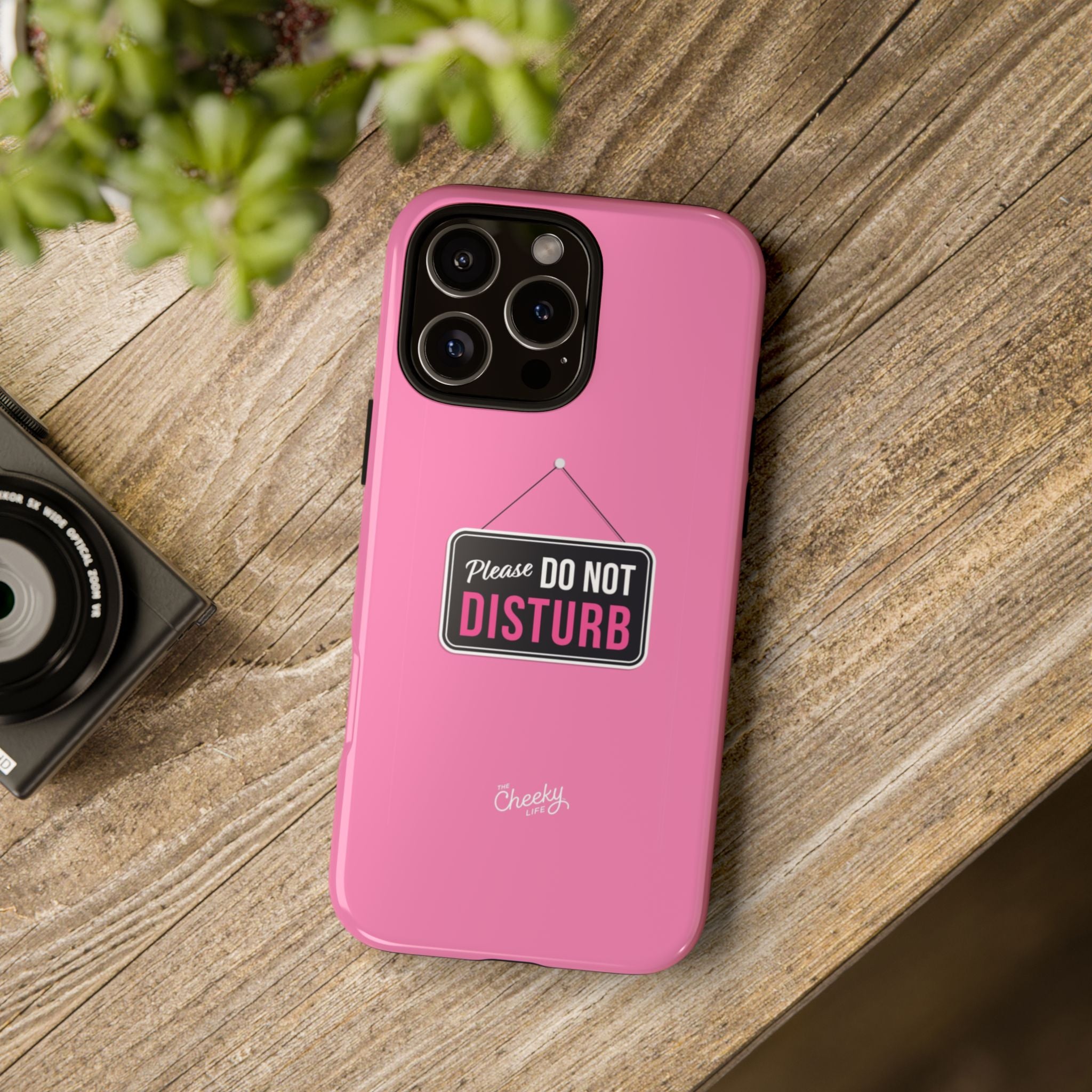 Do Not Disturb Phone Case, Cute Tough Case, Gift for Her, Motivational Tech Accessory, Pink Phone Cover with Attitude