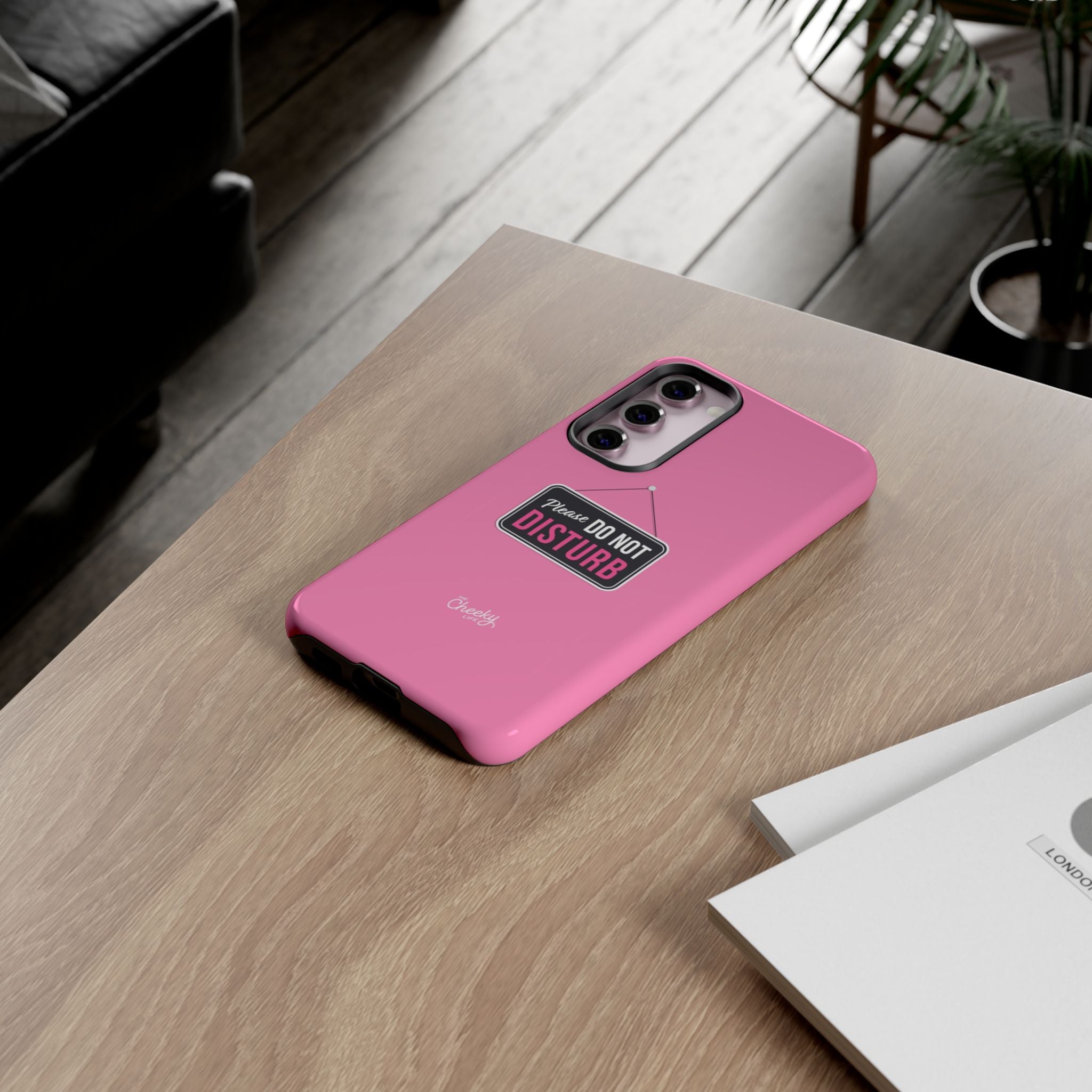 Do Not Disturb Phone Case, Cute Tough Case, Gift for Her, Motivational Tech Accessory, Pink Phone Cover with Attitude