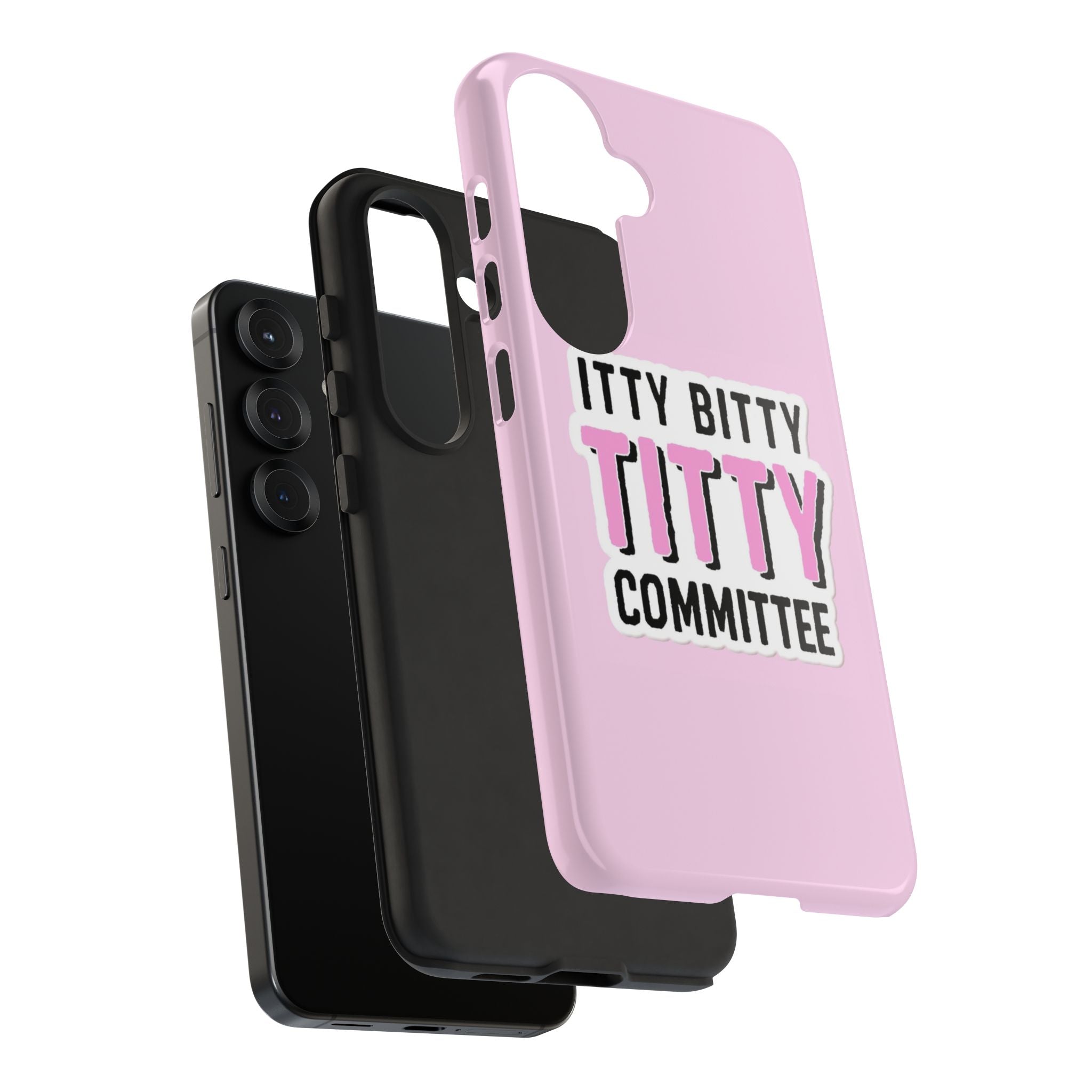 Pink Phone Case with Itty Bitty Titty Committee Design, Funny Phone Cover, Gift for Her, Cute Cellphone Case, Quirky Accessory