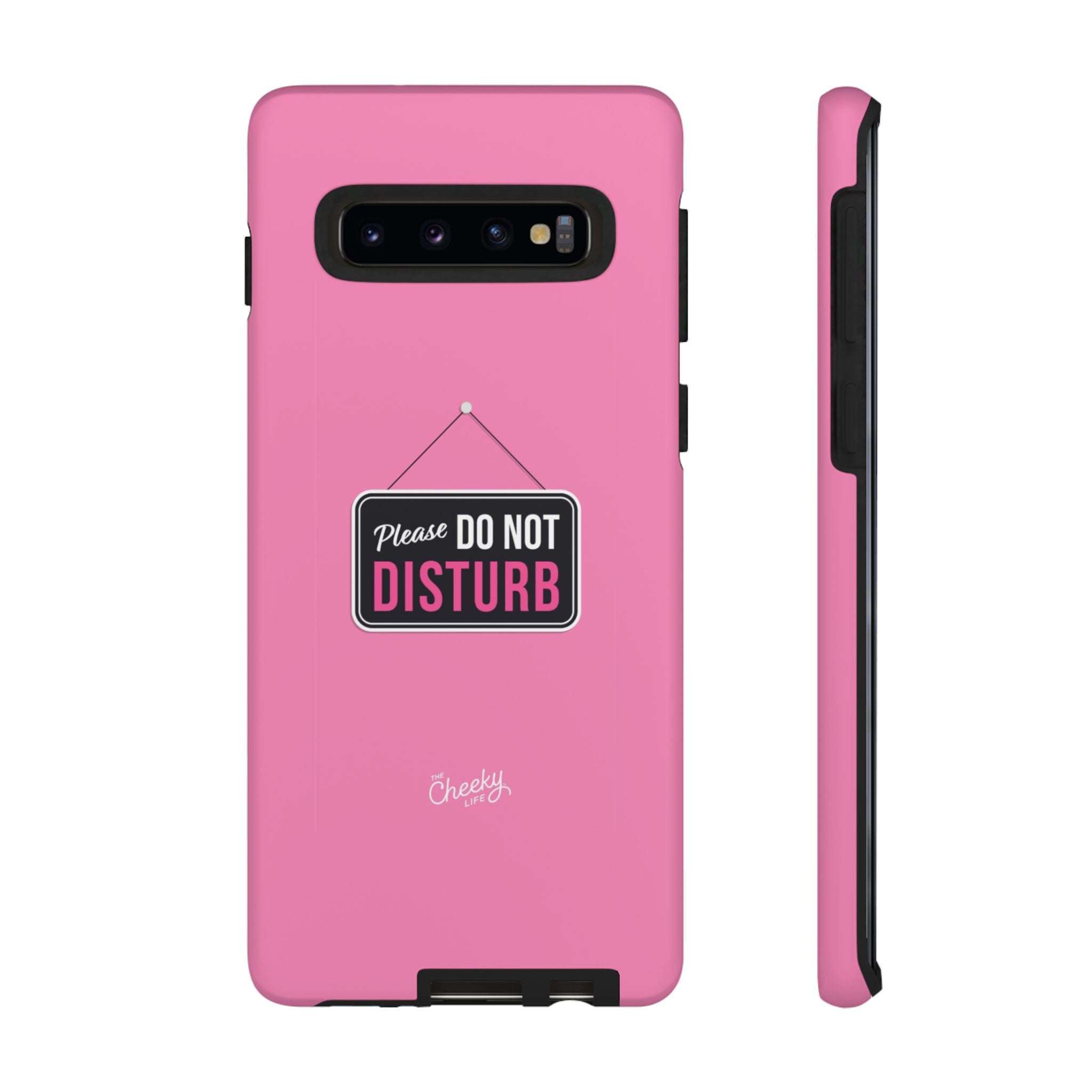 Do Not Disturb Phone Case, Cute Tough Case, Gift for Her, Motivational Tech Accessory, Pink Phone Cover with Attitude