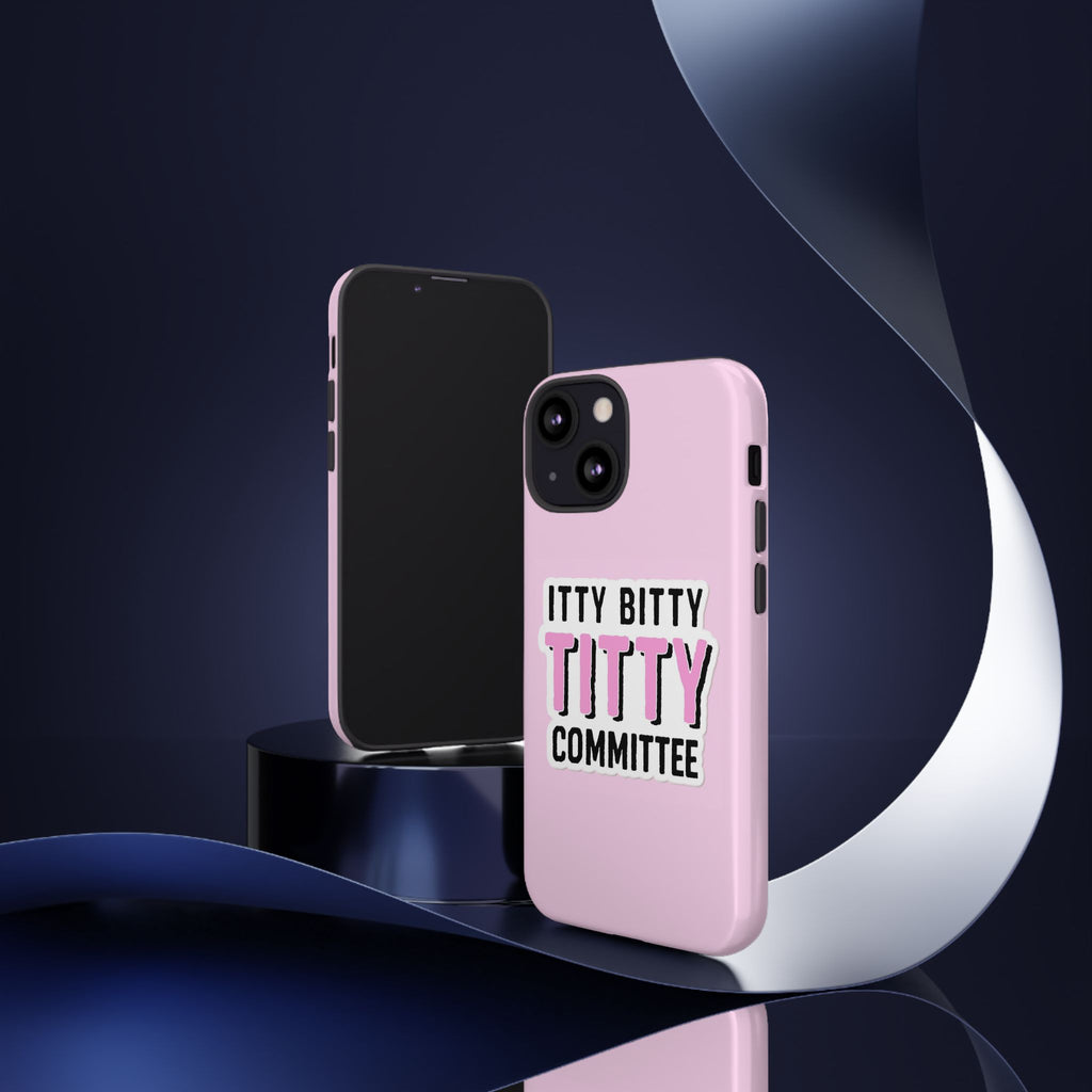 Pink Phone Case with Itty Bitty Titty Committee Design, Funny Phone Cover, Gift for Her, Cute Cellphone Case, Quirky Accessory