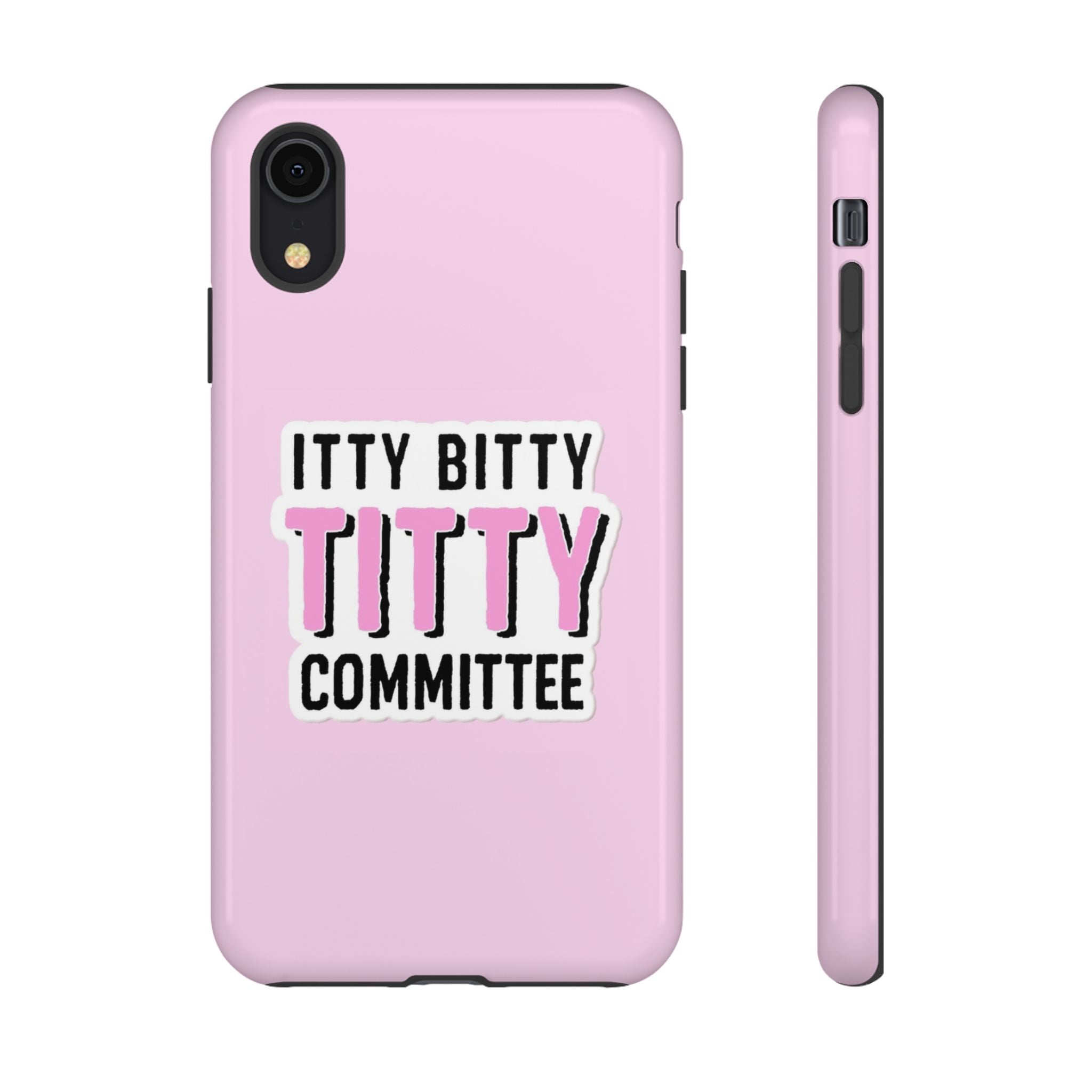Pink Phone Case with Itty Bitty Titty Committee Design, Funny Phone Cover, Gift for Her, Cute Cellphone Case, Quirky Accessory