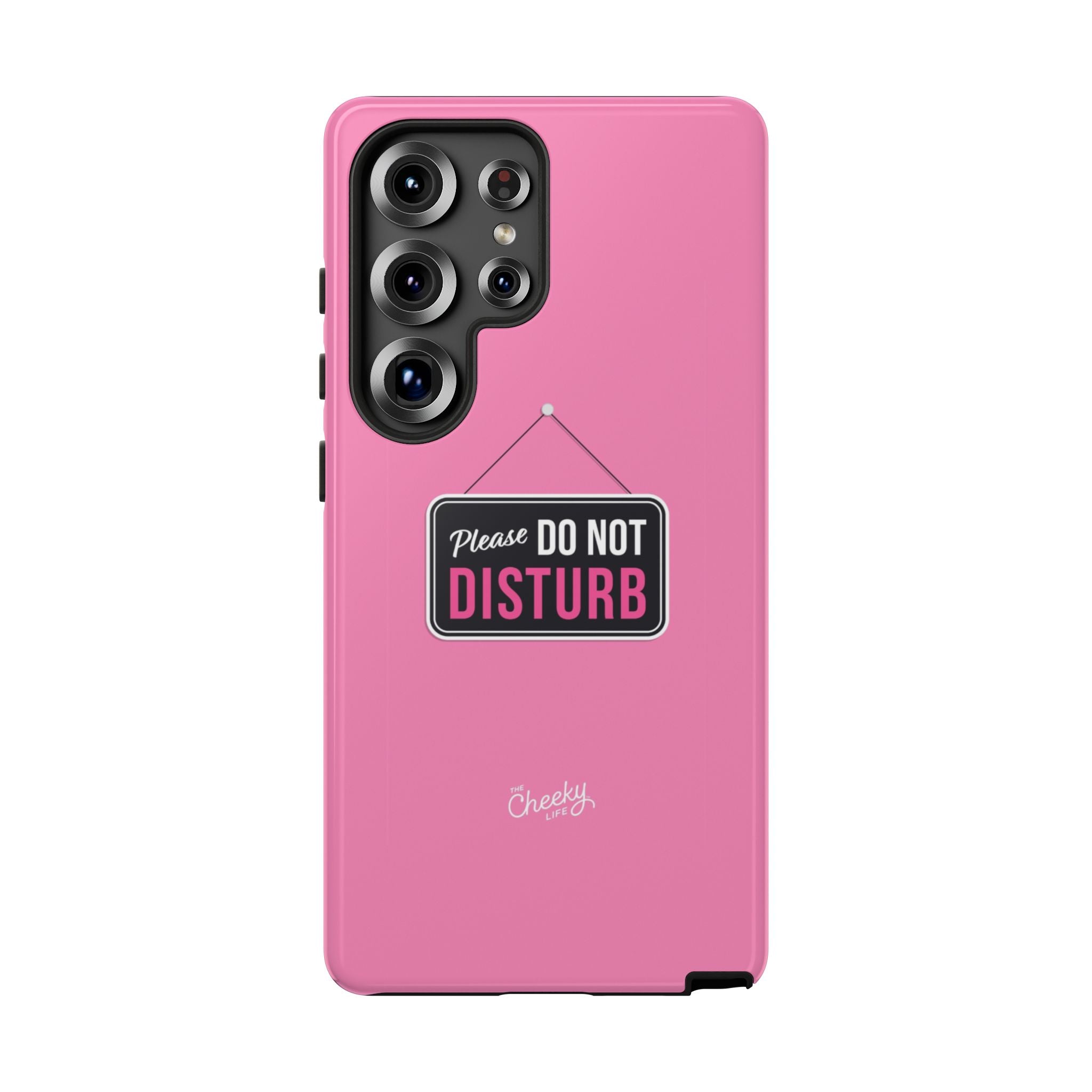 Do Not Disturb Phone Case, Cute Tough Case, Gift for Her, Motivational Tech Accessory, Pink Phone Cover with Attitude
