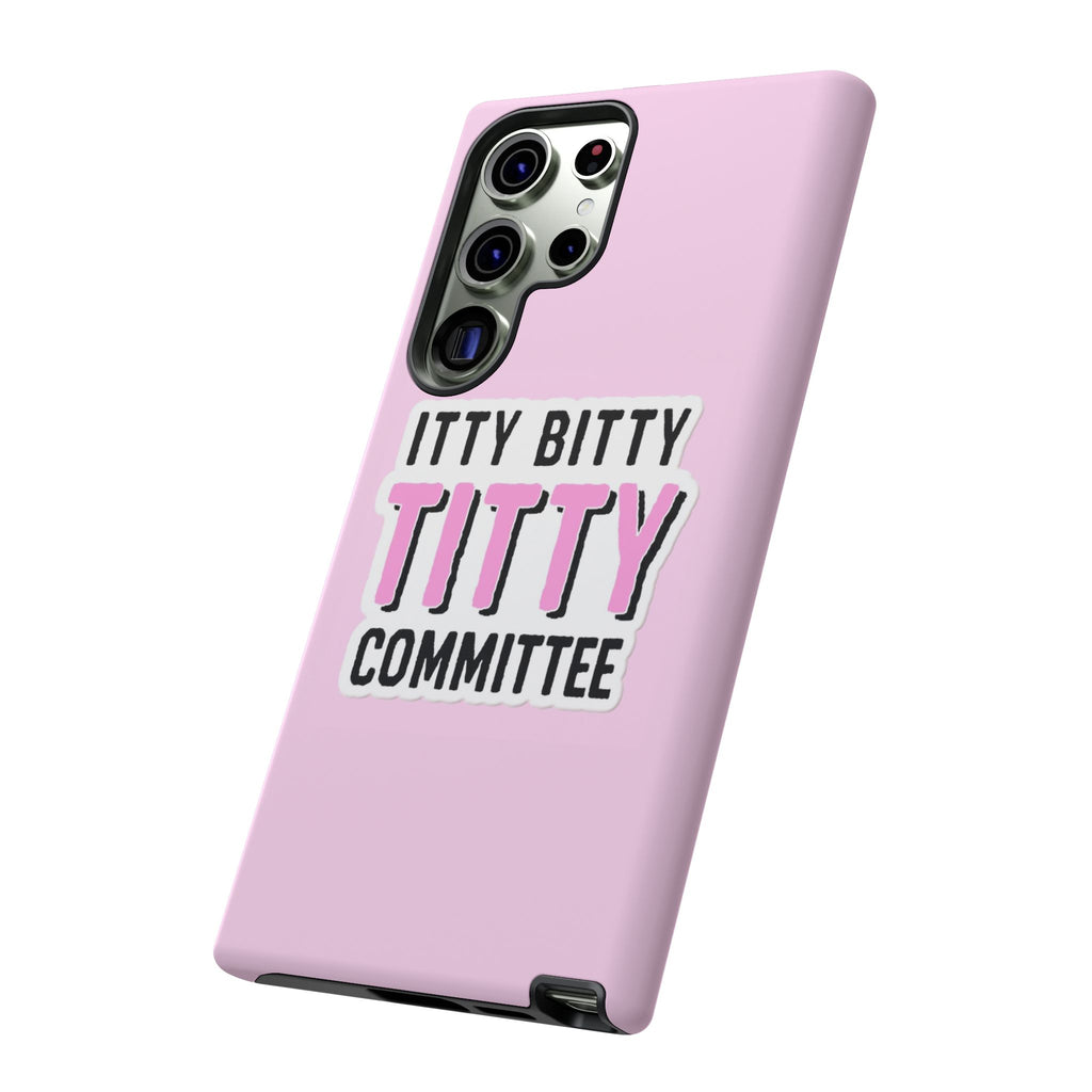 Pink Phone Case with Itty Bitty Titty Committee Design, Funny Phone Cover, Gift for Her, Cute Cellphone Case, Quirky Accessory
