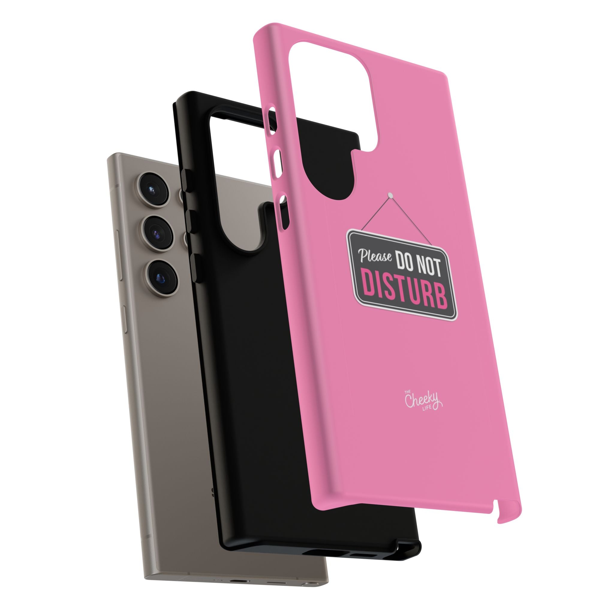 Do Not Disturb Phone Case, Cute Tough Case, Gift for Her, Motivational Tech Accessory, Pink Phone Cover with Attitude