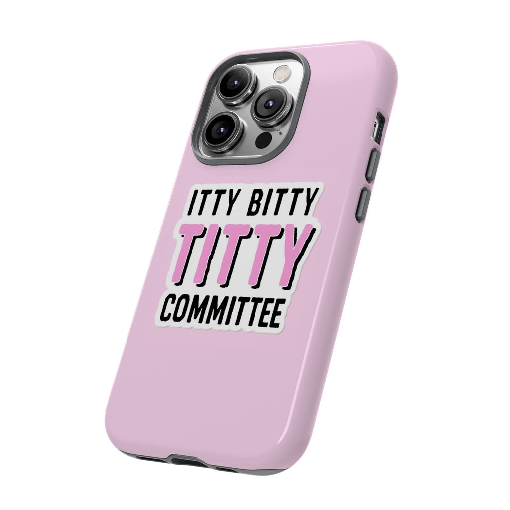 Pink Phone Case with Itty Bitty Titty Committee Design, Funny Phone Cover, Gift for Her, Cute Cellphone Case, Quirky Accessory