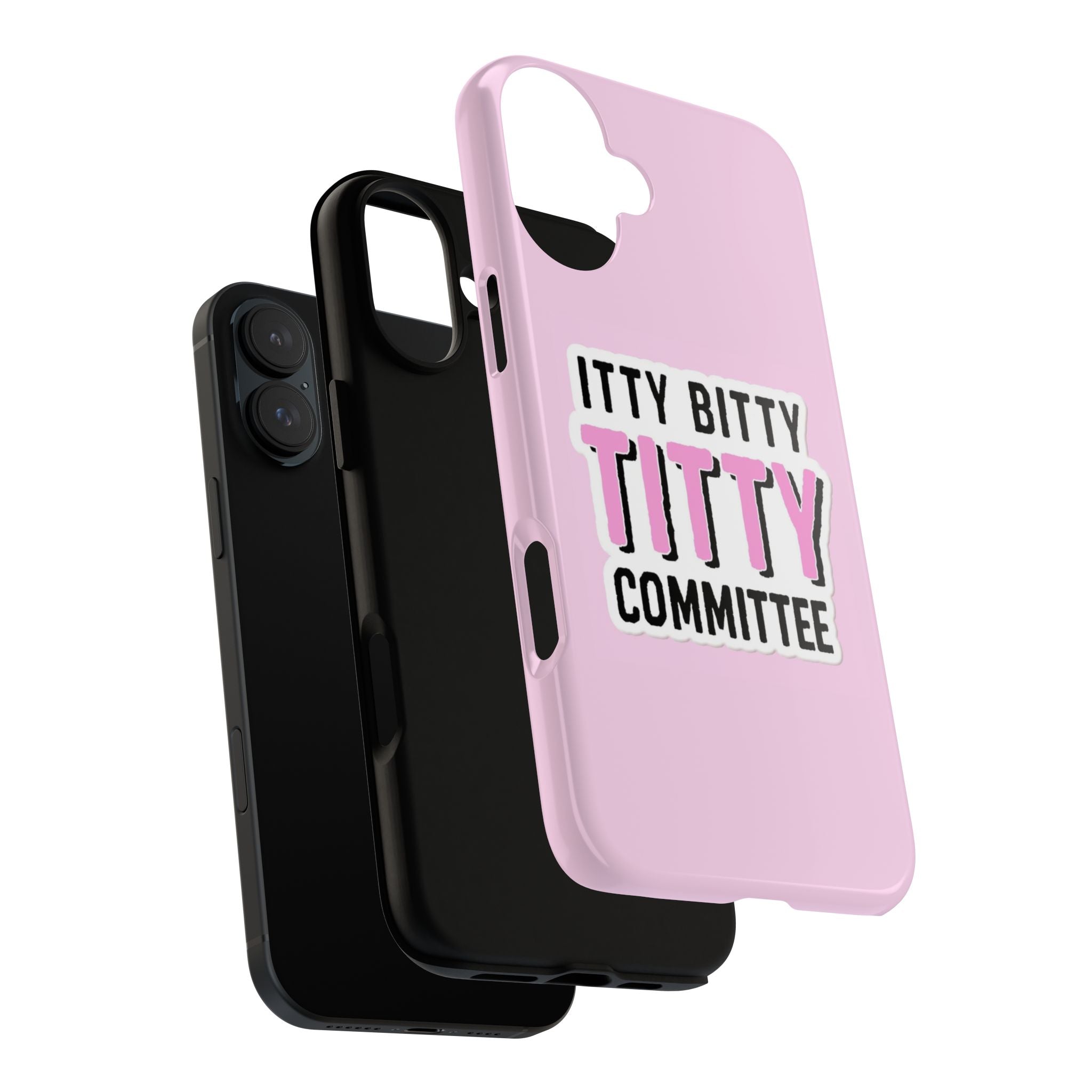 Pink Phone Case with Itty Bitty Titty Committee Design, Funny Phone Cover, Gift for Her, Cute Cellphone Case, Quirky Accessory
