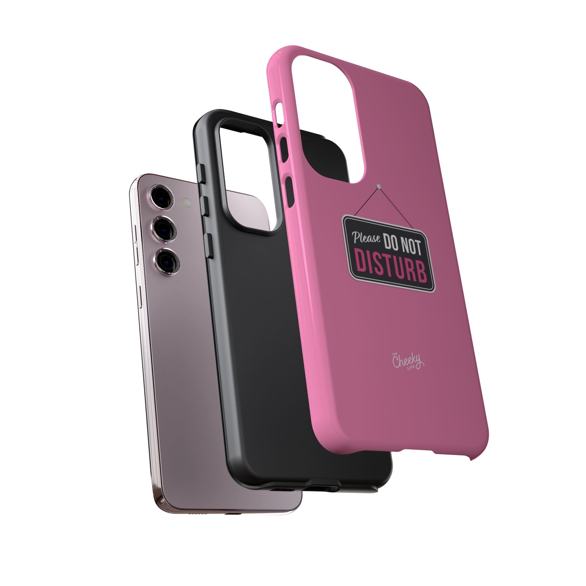 Do Not Disturb Phone Case, Cute Tough Case, Gift for Her, Motivational Tech Accessory, Pink Phone Cover with Attitude