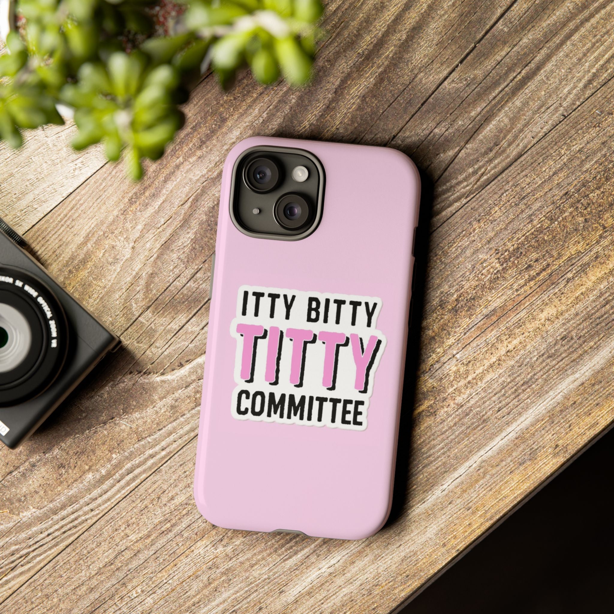 Pink Phone Case with Itty Bitty Titty Committee Design, Funny Phone Cover, Gift for Her, Cute Cellphone Case, Quirky Accessory