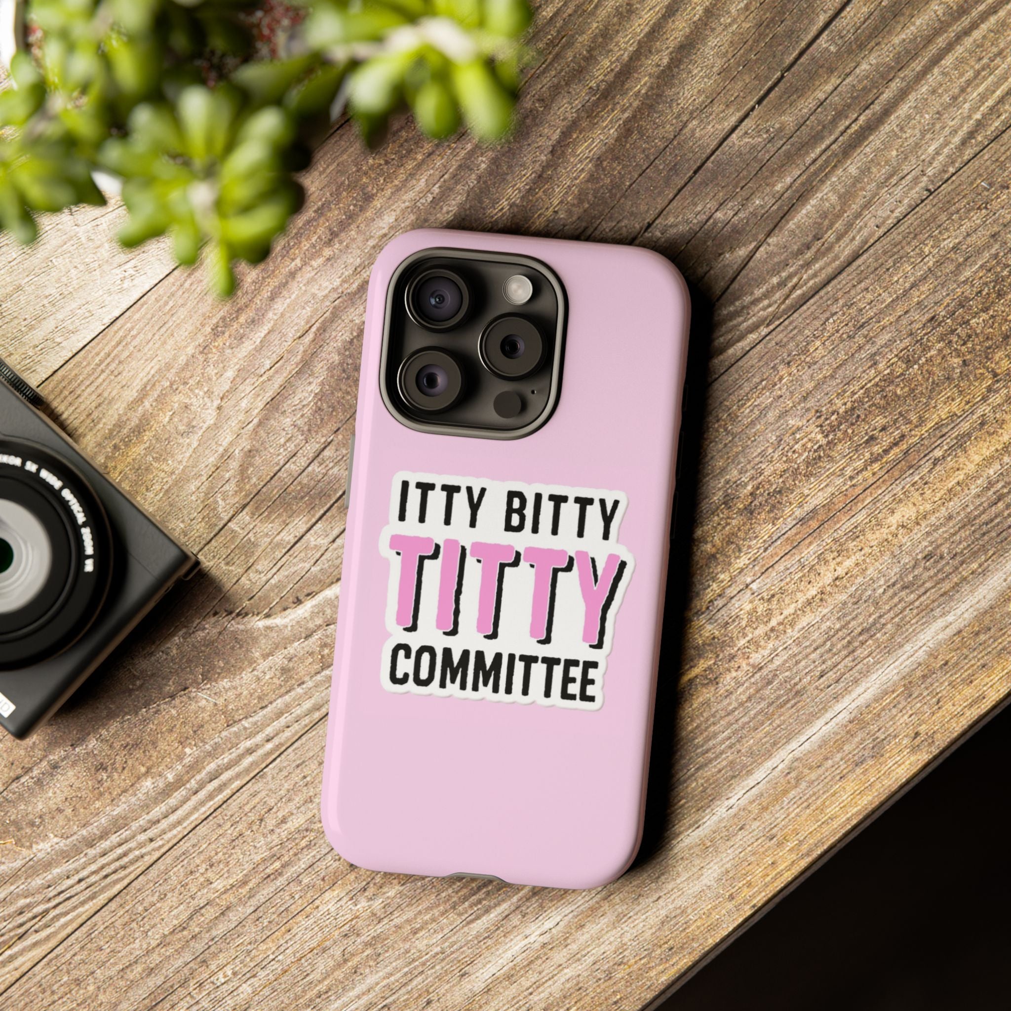Pink Phone Case with Itty Bitty Titty Committee Design, Funny Phone Cover, Gift for Her, Cute Cellphone Case, Quirky Accessory