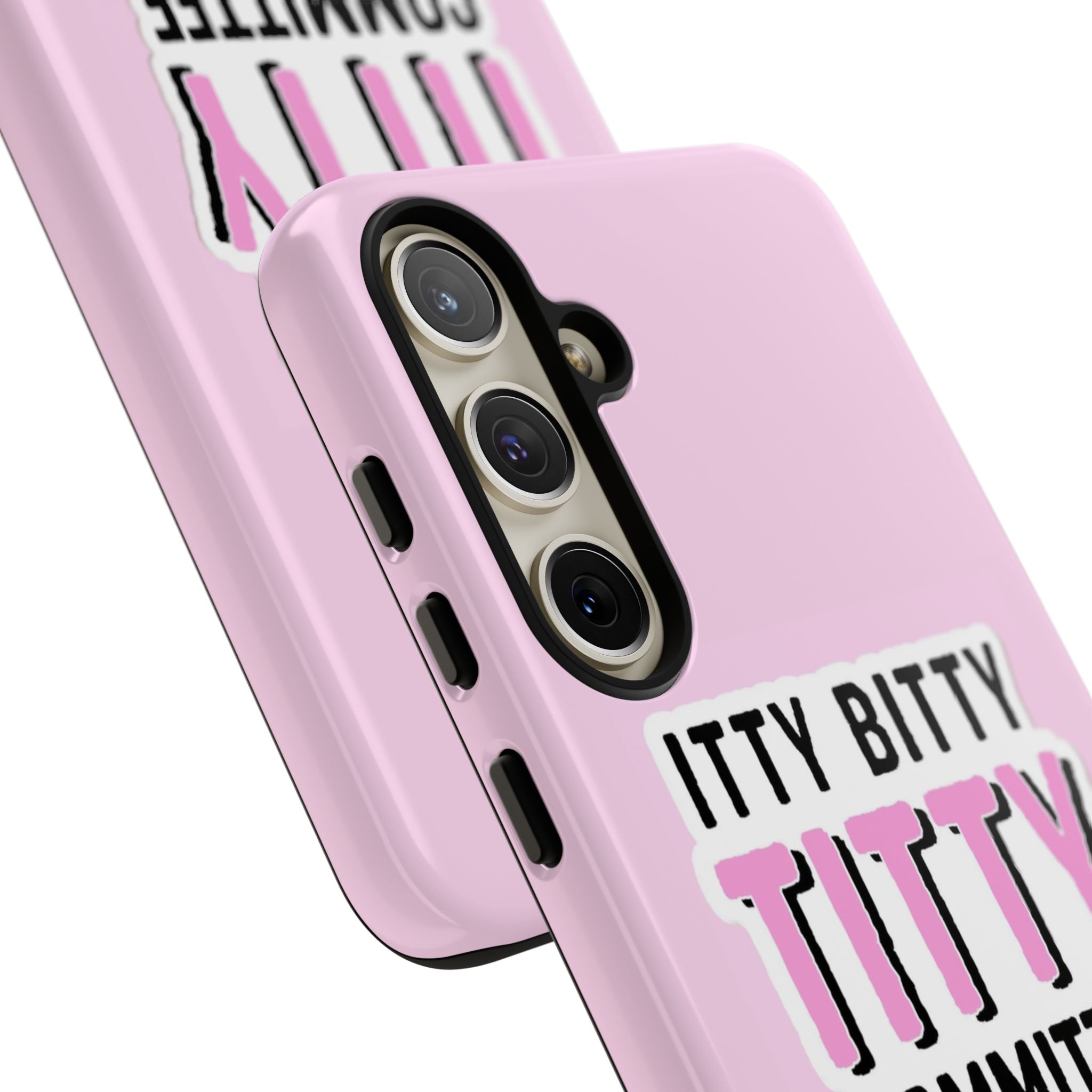 Pink Phone Case with Itty Bitty Titty Committee Design, Funny Phone Cover, Gift for Her, Cute Cellphone Case, Quirky Accessory