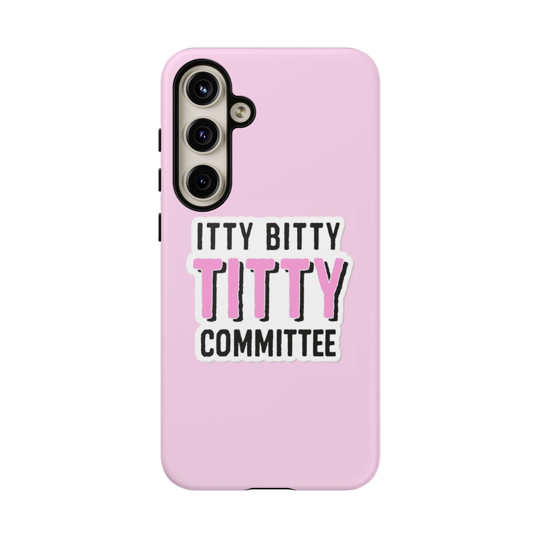 Pink Phone Case with Itty Bitty Titty Committee Design, Funny Phone Cover, Gift for Her, Cute Cellphone Case, Quirky Accessory