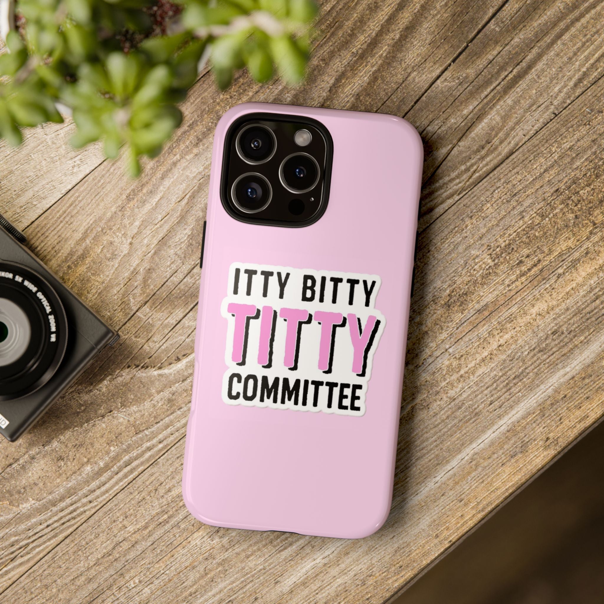 Pink Phone Case with Itty Bitty Titty Committee Design, Funny Phone Cover, Gift for Her, Cute Cellphone Case, Quirky Accessory